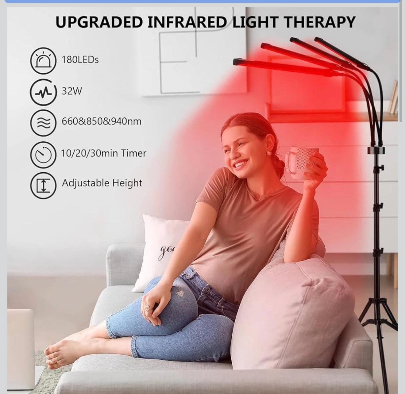 BRAND NEW!! Red Light Therapy, Infrared Light Therapy with Stand - photo 2