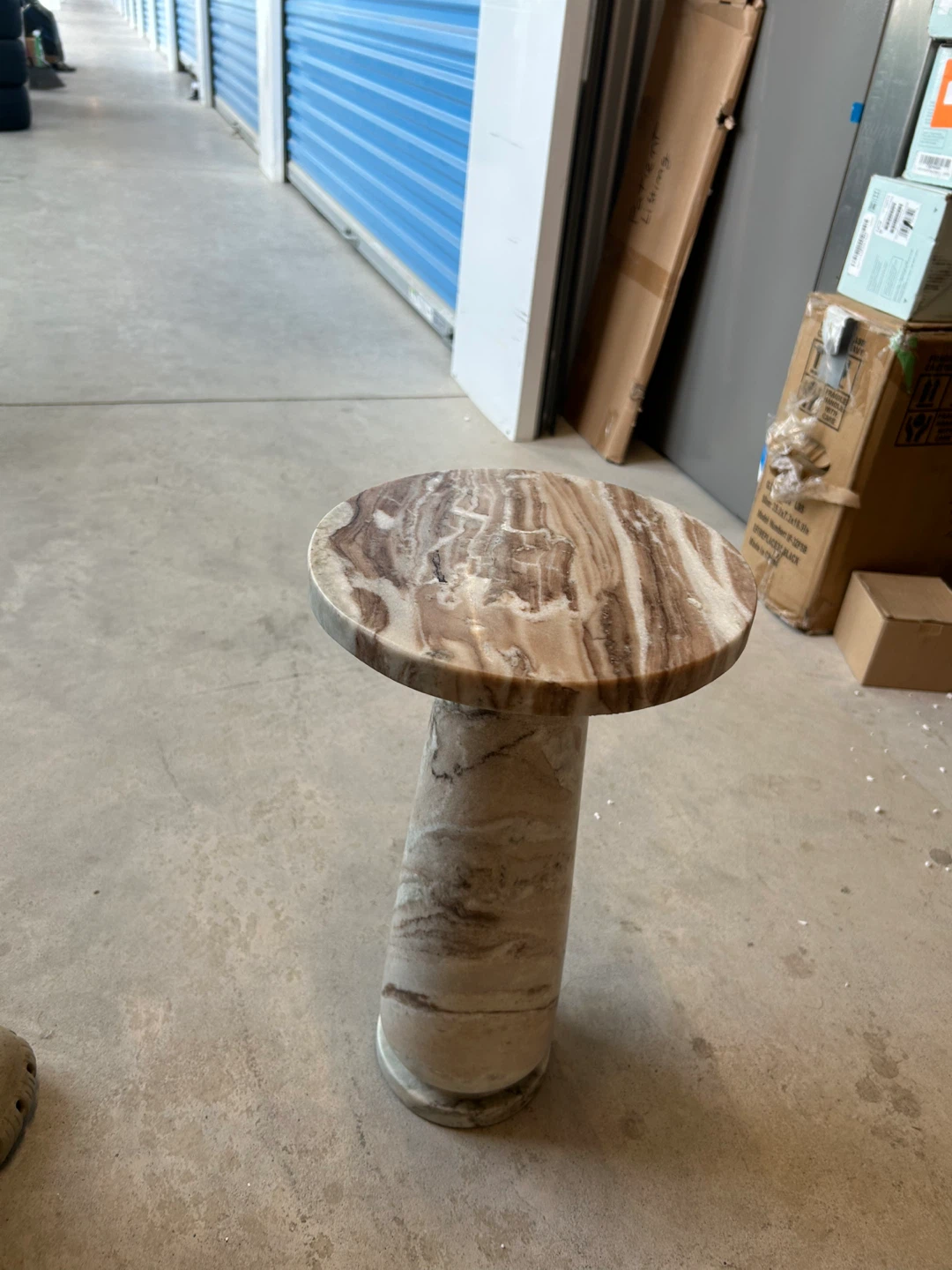 New Marble Pedestal Side Table
