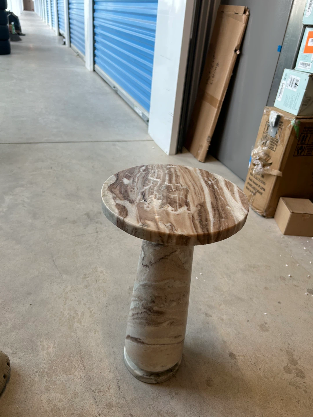 New Marble Pedestal Side Table - photo 2