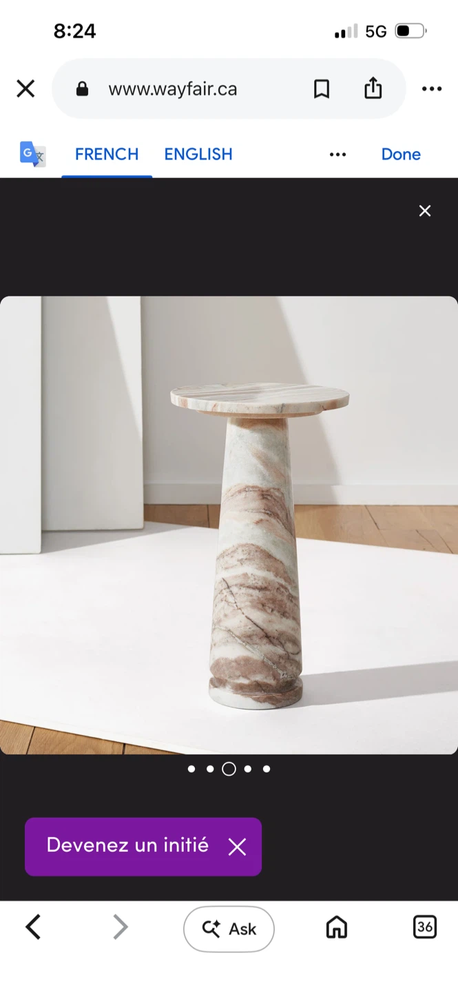 New Marble Pedestal Side Table - photo 3