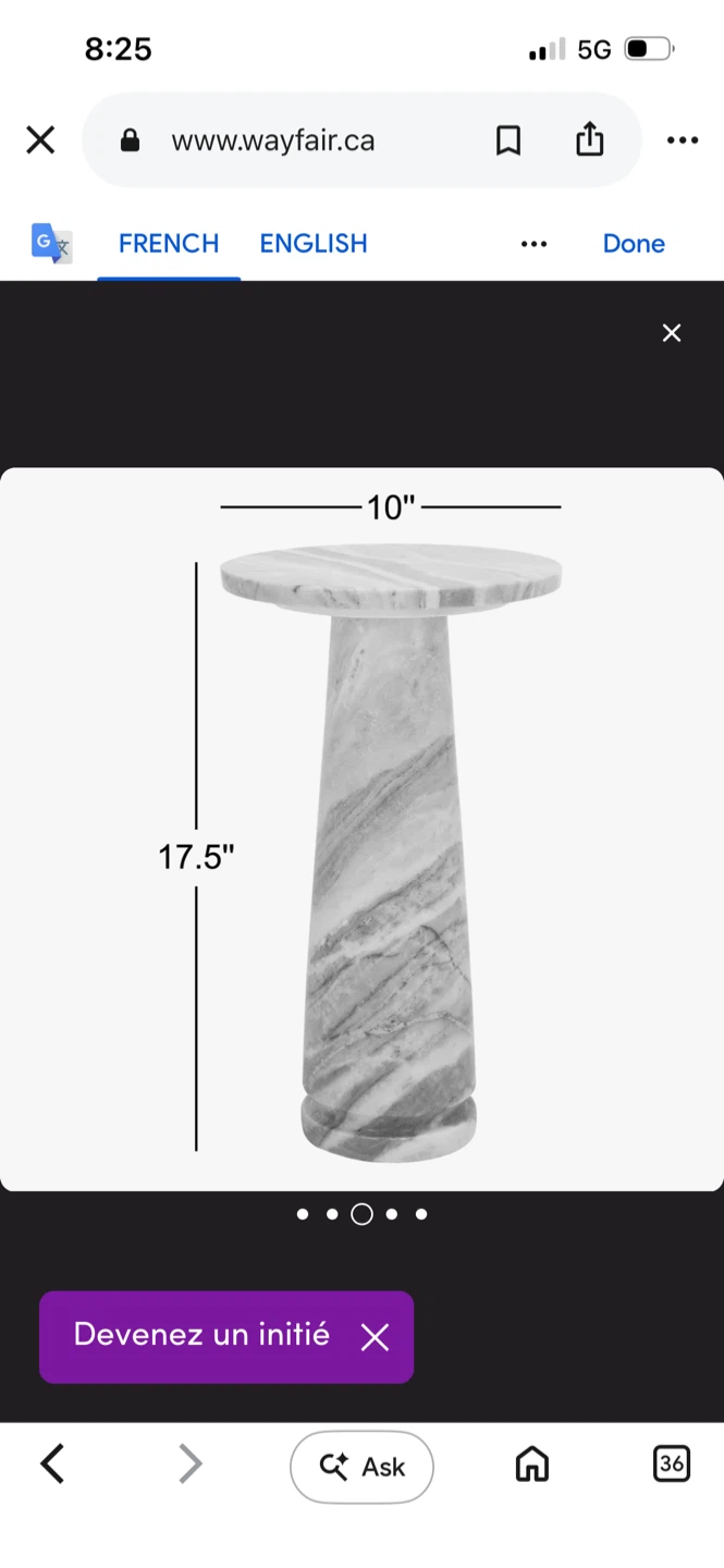 New Marble Pedestal Side Table - photo 4