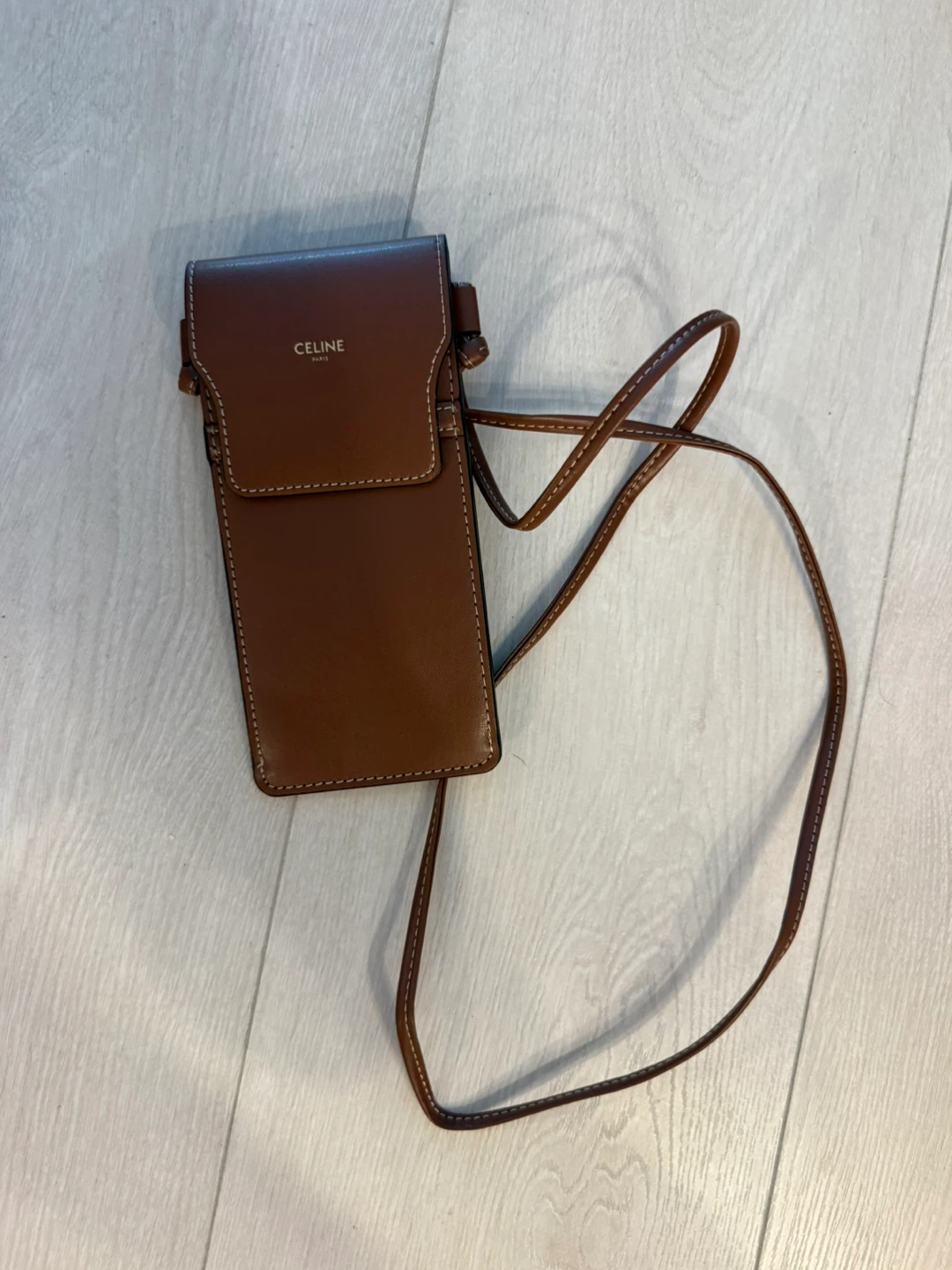 Celine Brown Leather Glasses Pouch