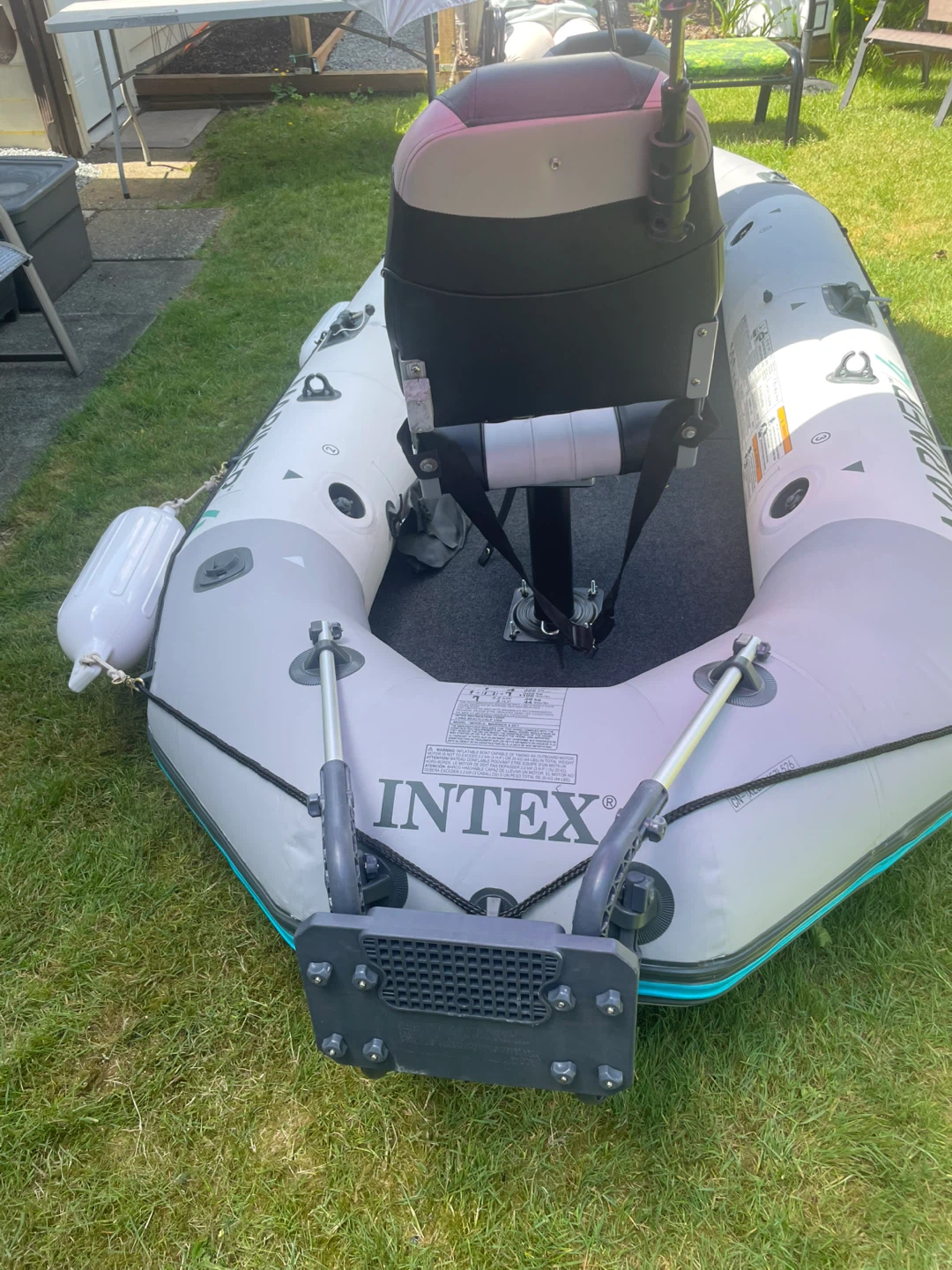 Intex Mariner 4 Inflatable Boat Set with Wheels