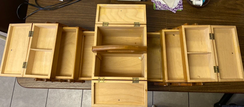 Wooden Sewing Box Organizer - photo 2