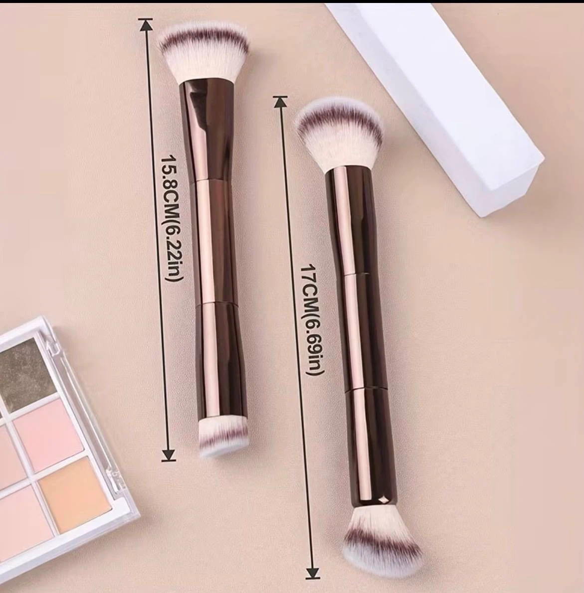 Double-Ended Foundation & Contour Makeup Brush – Set of 2 - photo 3