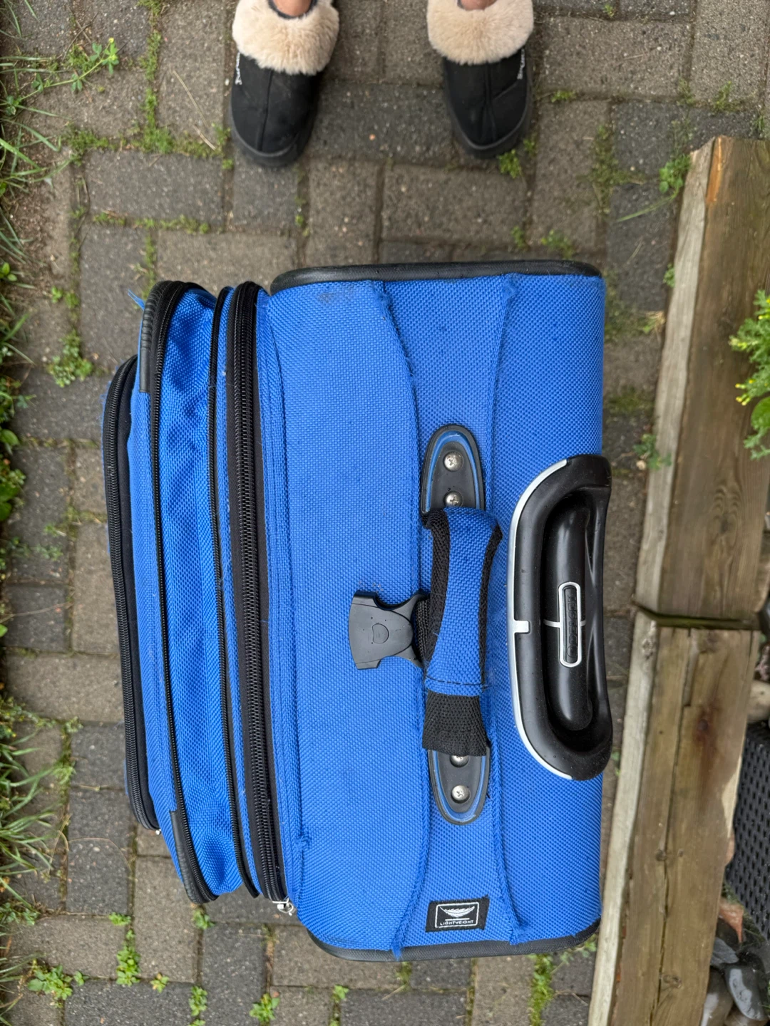 Large blue Rolling Expandable Suitcase - photo 4