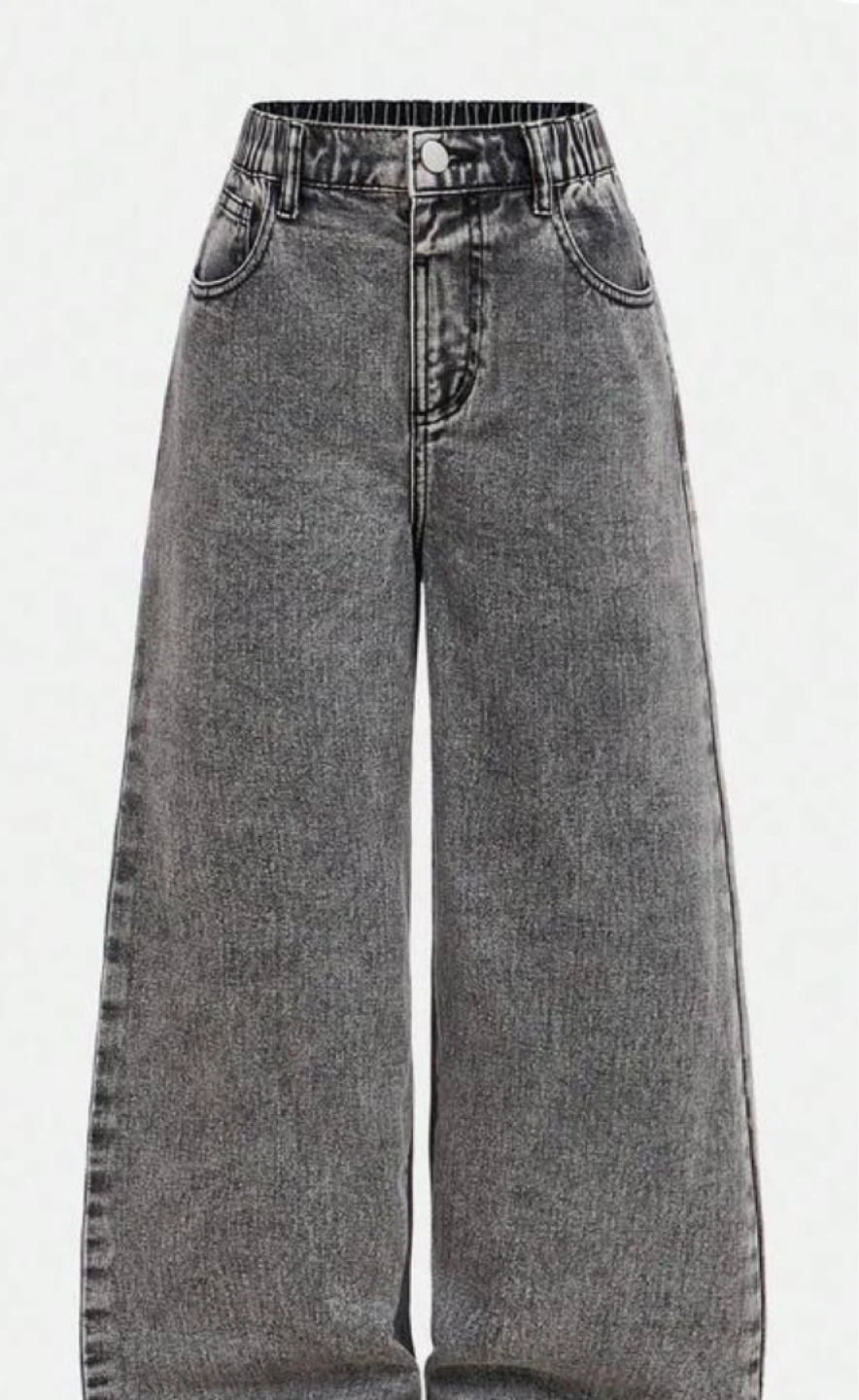 Gray Wide Leg Jeans