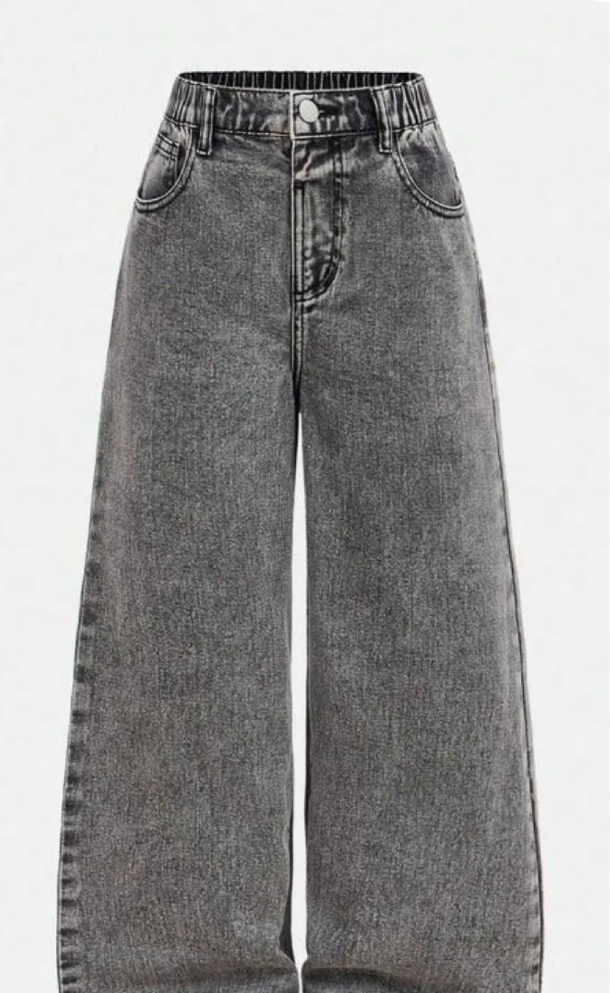 Gray Wide Leg Jeans