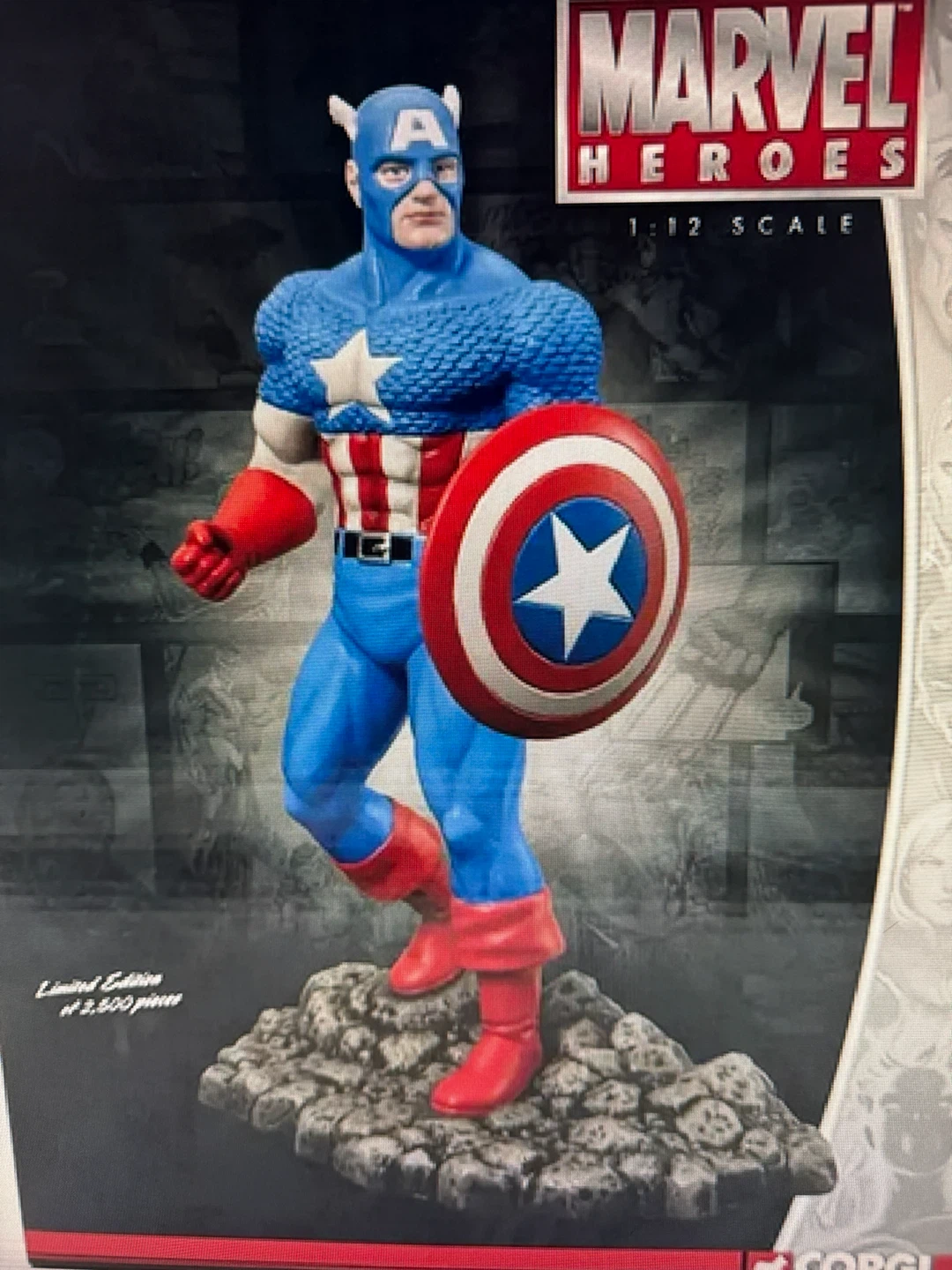 Corgi Marvel Heroes Captain America Metal Statue 1:12 Scale - photo 3