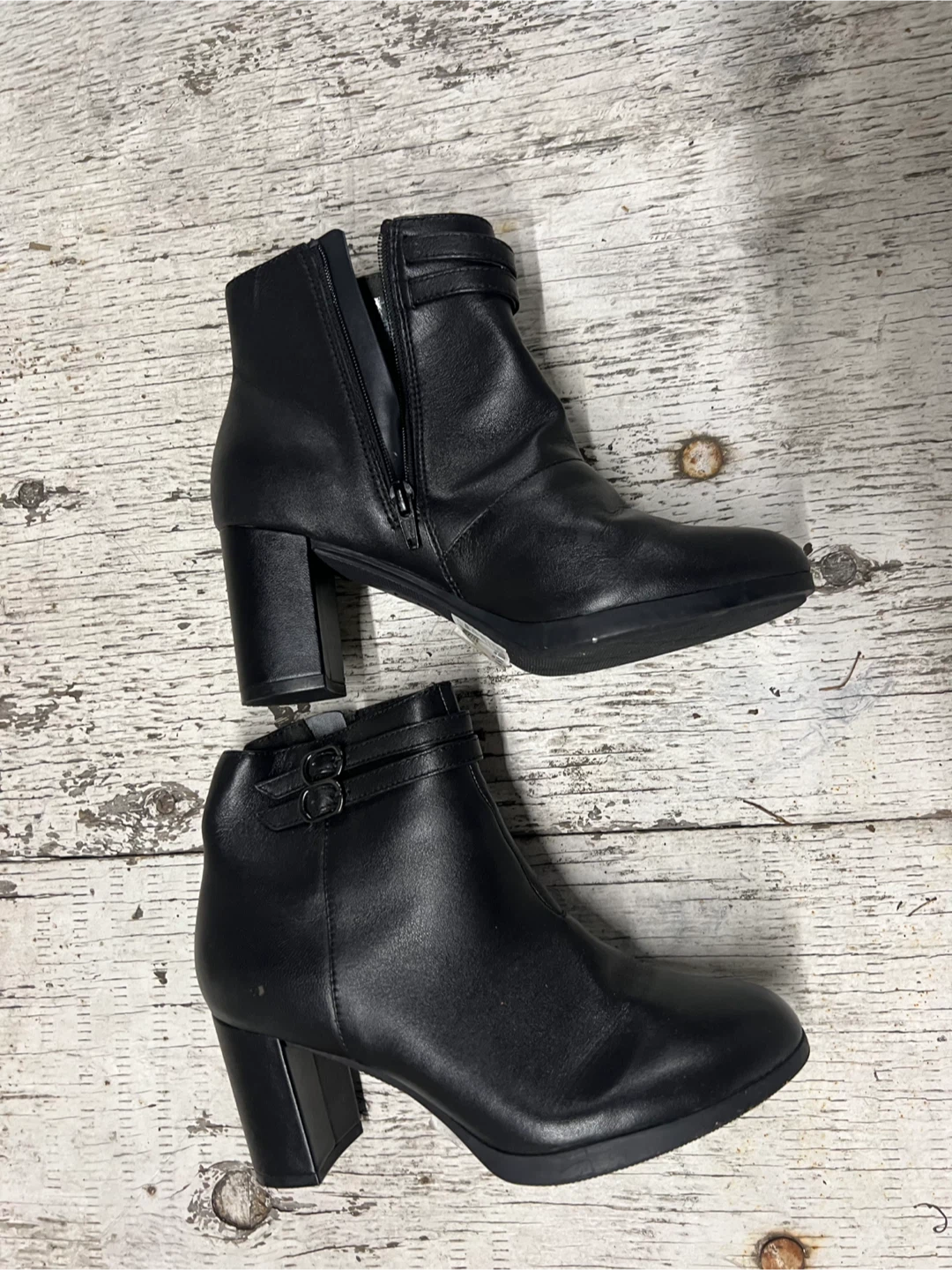 Clarks Black Leather Ankle Boots