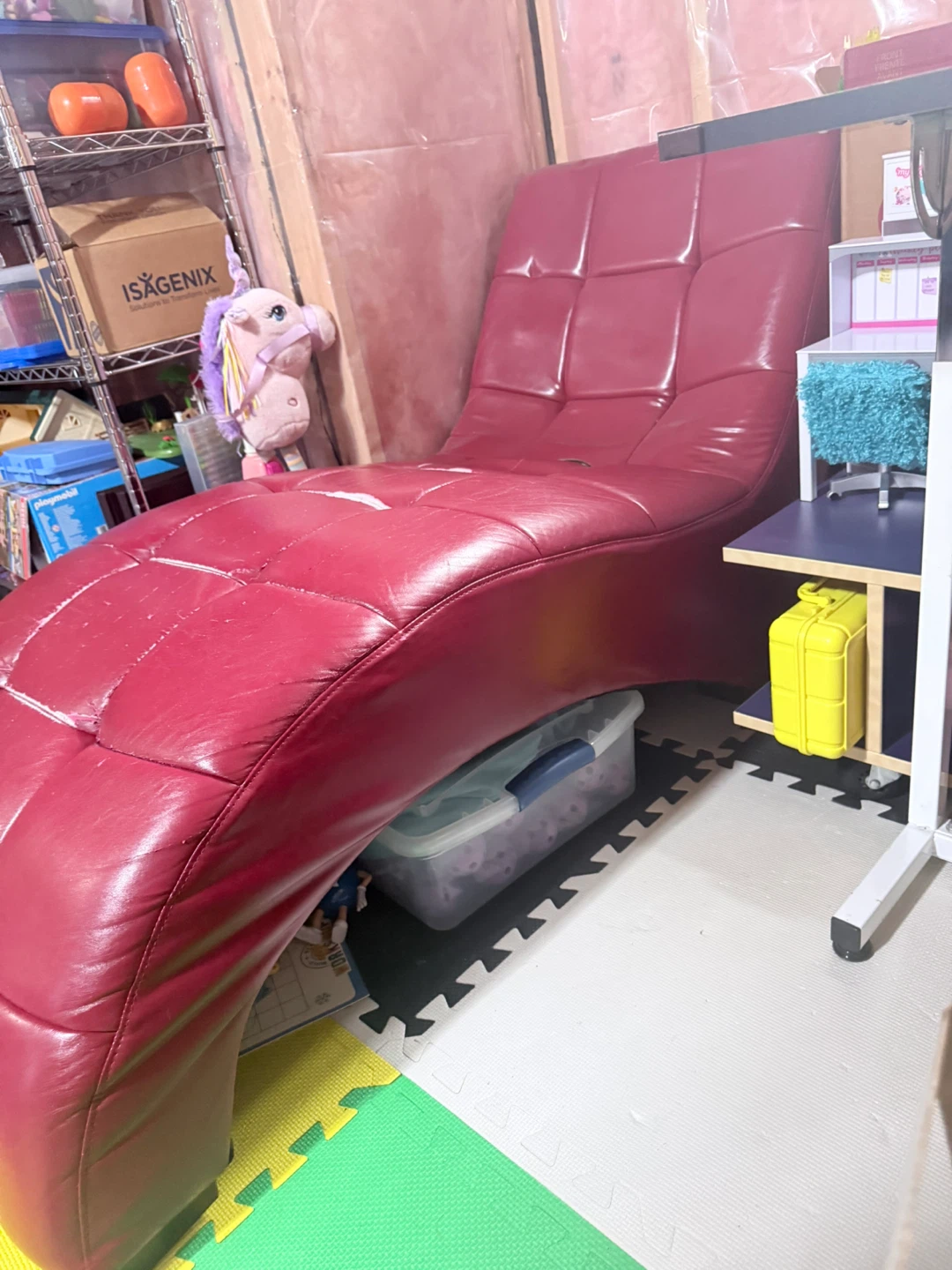 Red Chaise Lounge Chair
