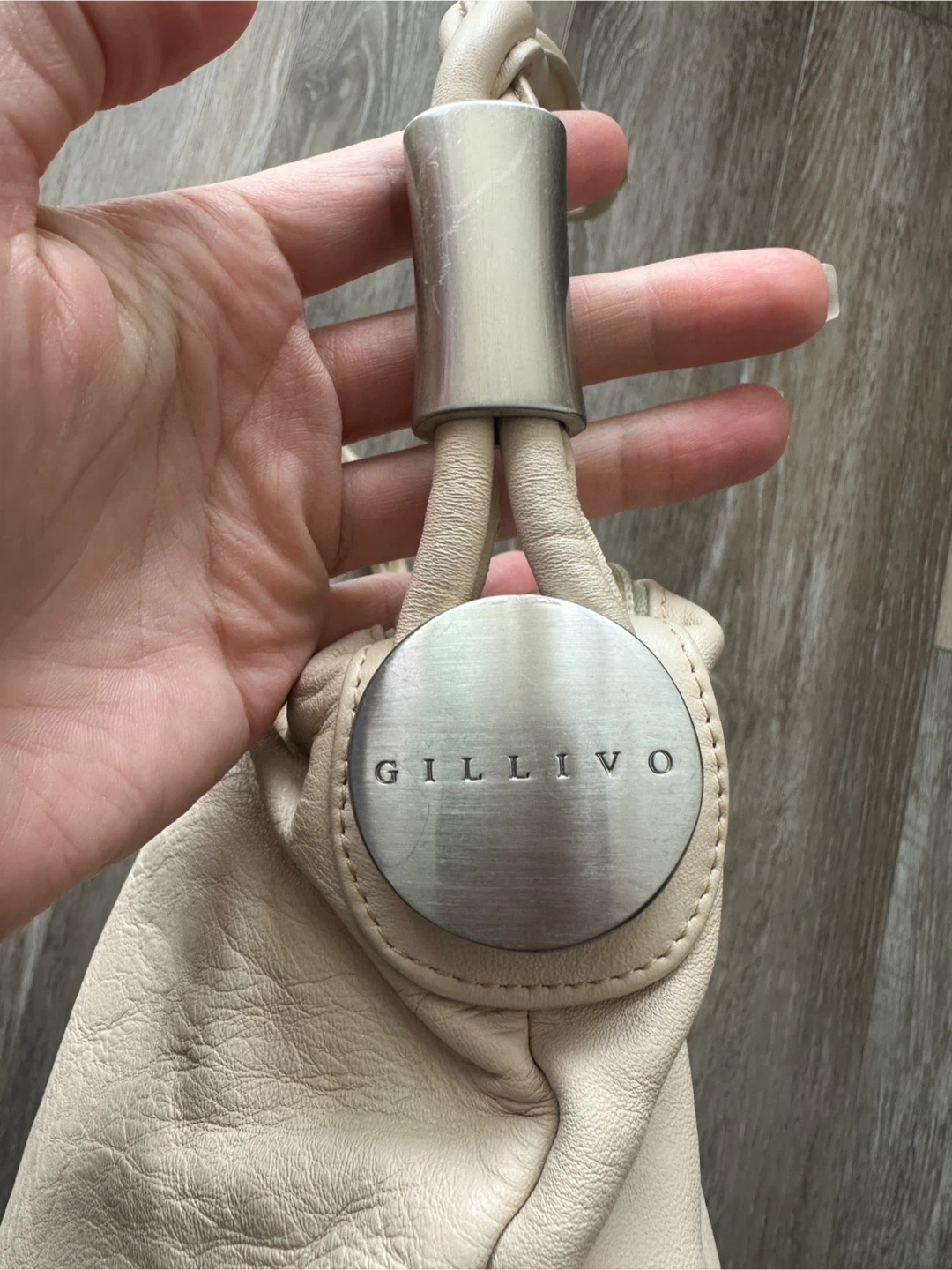 Vintage GILLIVO Cream Leather Shoulder Bag - photo 3