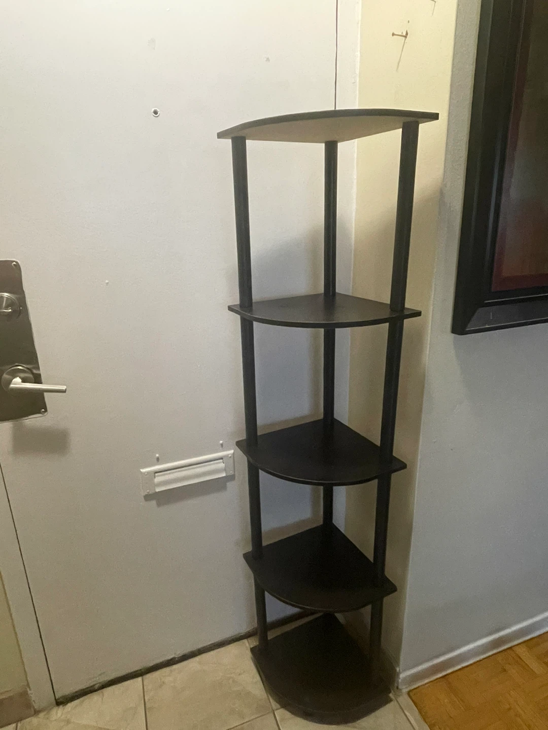 Black 5-Tier Corner Shelf Unit