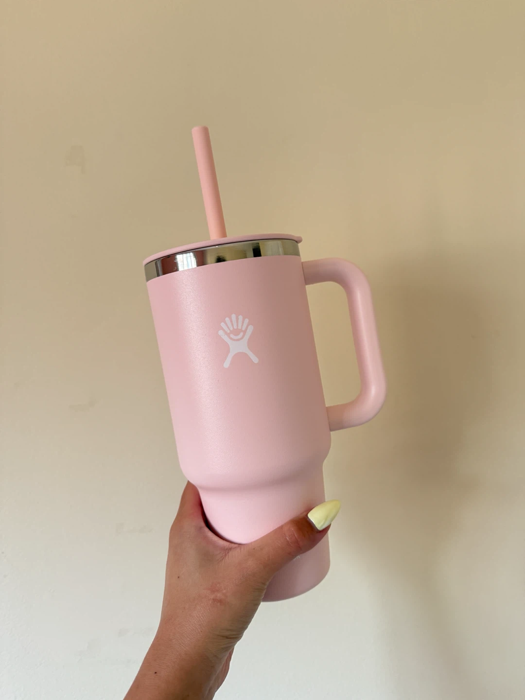 Pink Hydro Flask Tumbler with Straw