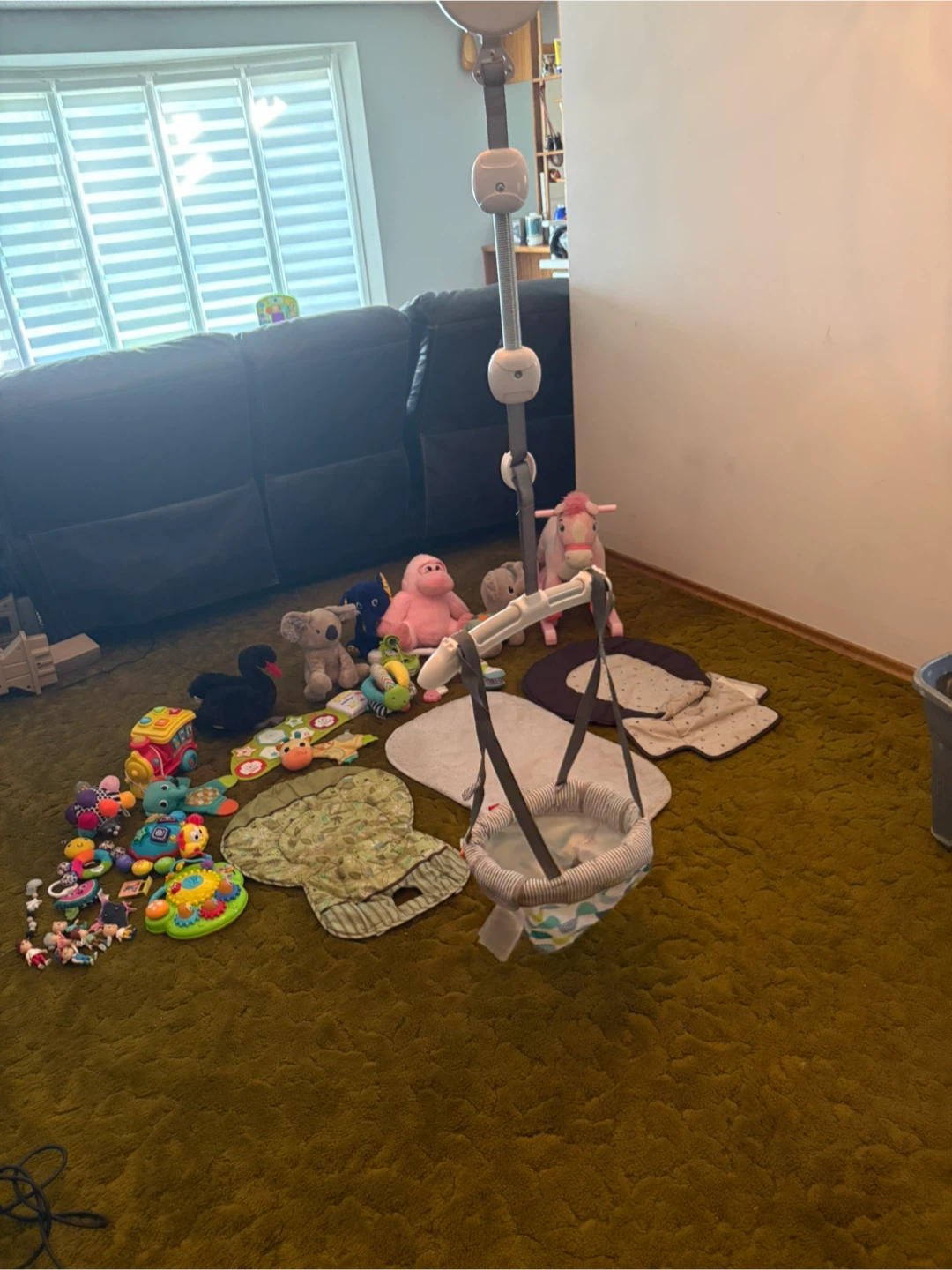 Baby Bouncer and Toy Lot