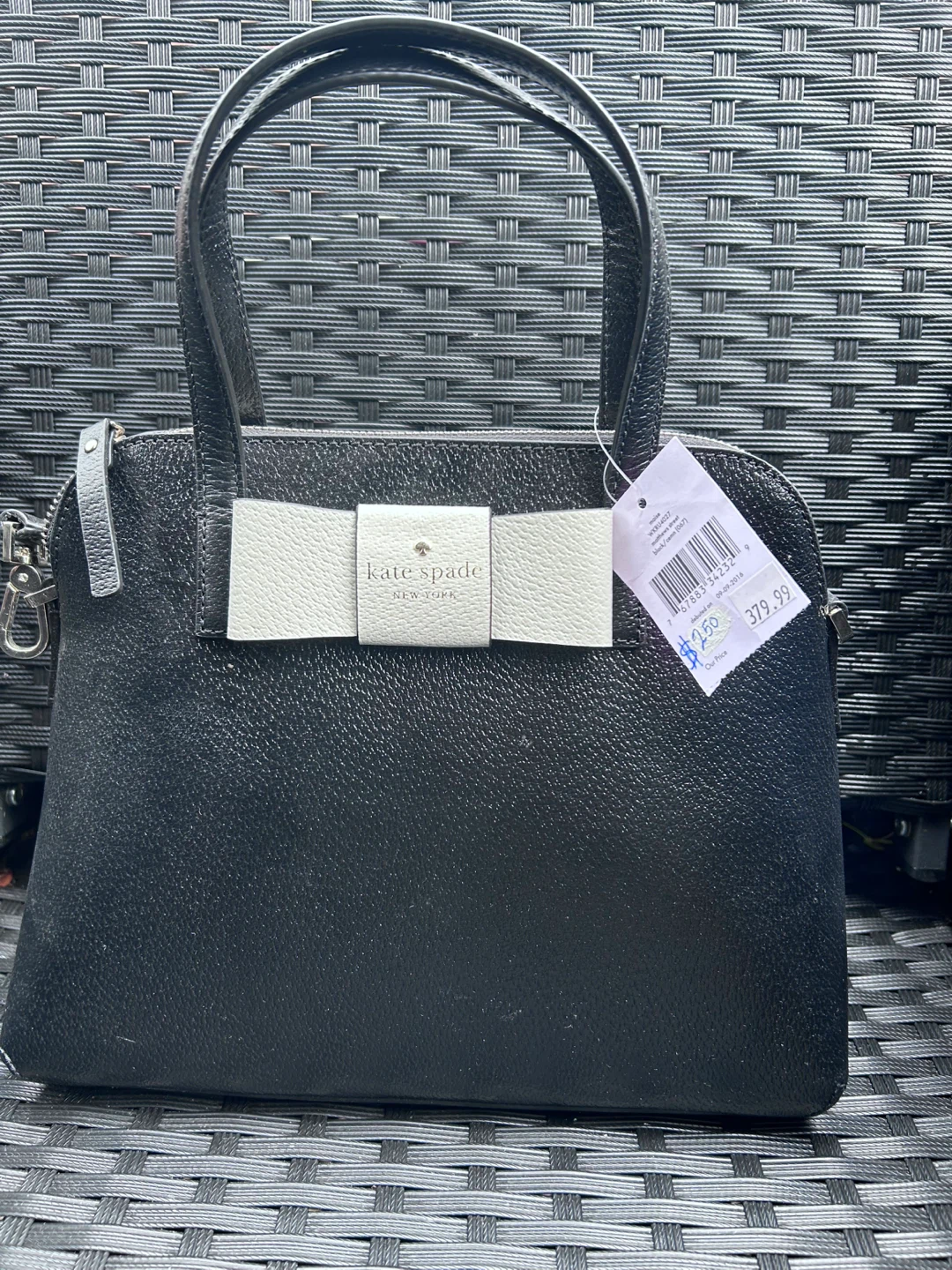 Kate Spade Black & White Bow Satchel Handbag