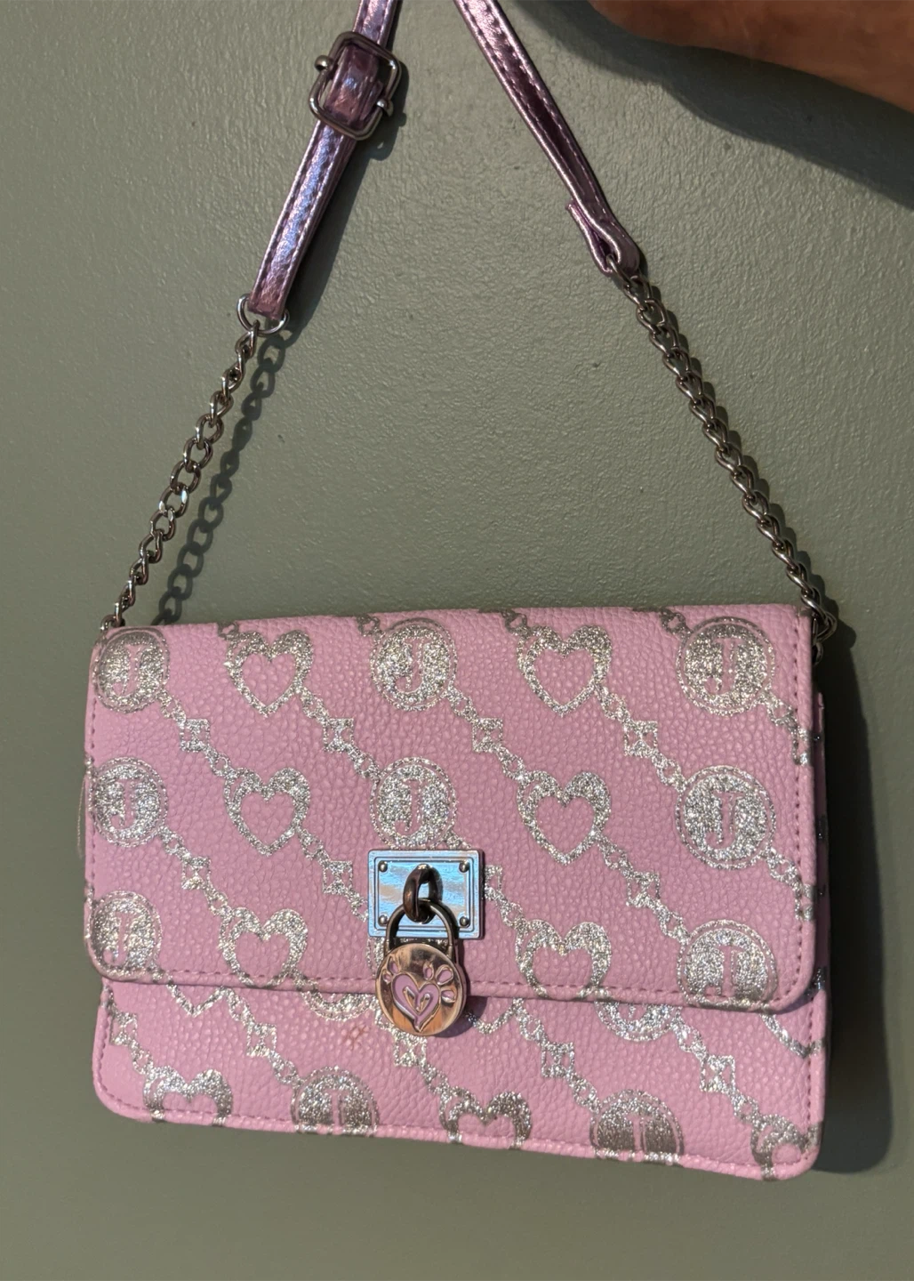 Justice Pink Heart Pattern Crossbody Bag - photo 2