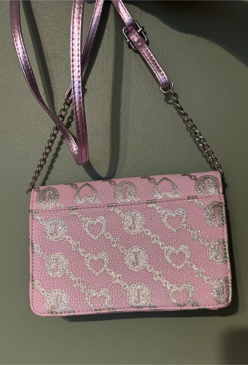 Justice Pink Heart Pattern Crossbody Bag - photo 3