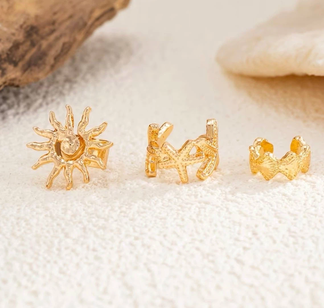 Gold ocean ear cuff set - photo 3