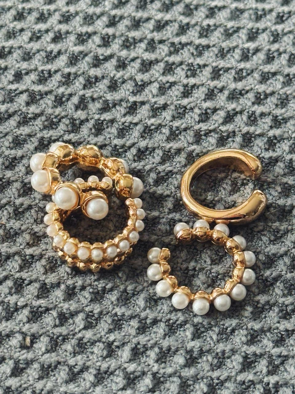 Set of 4 Pearl & Gold-Toned Ear Cuffs - photo 4