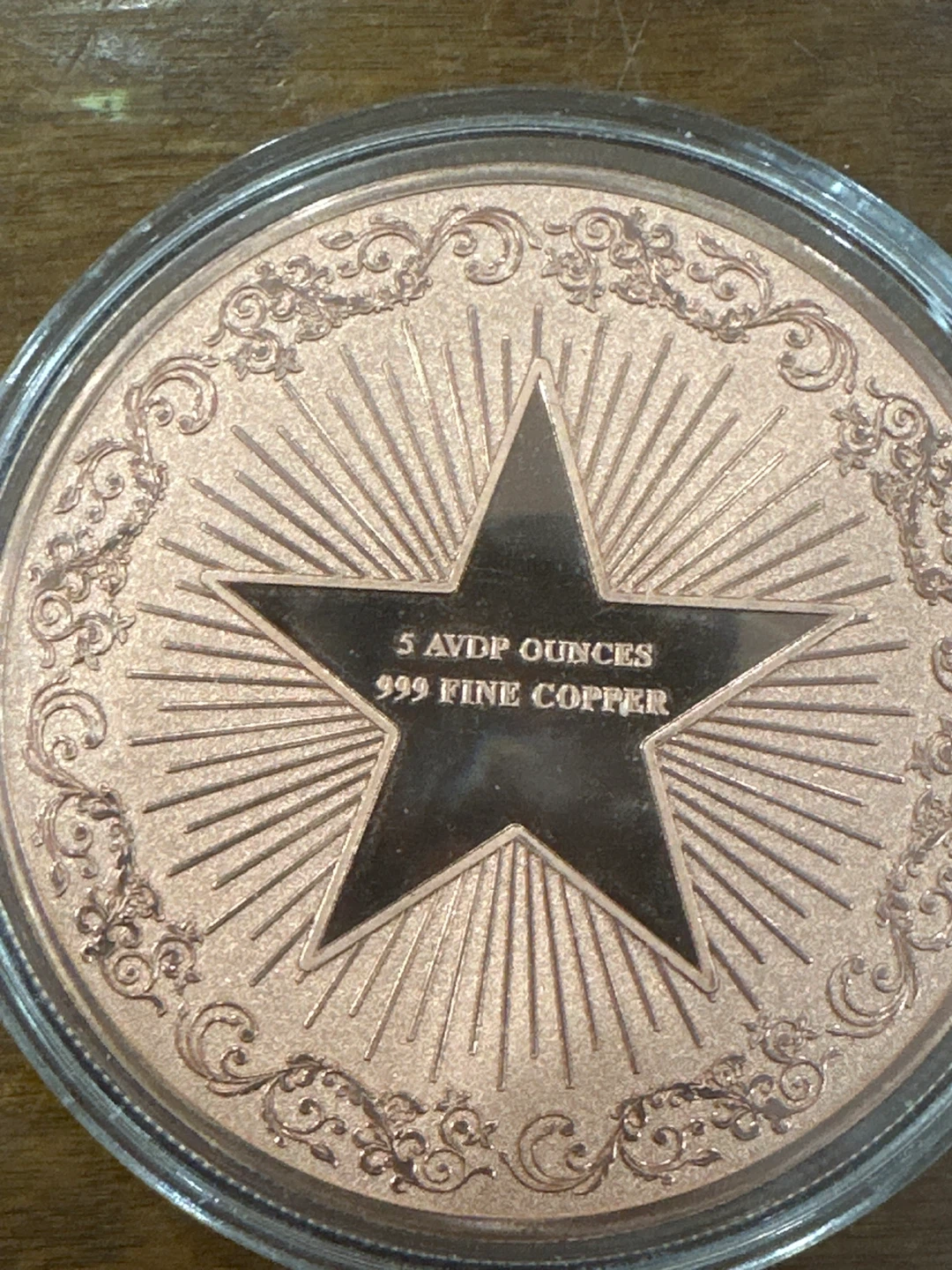 5 AVDP Ounces 999 Fine Copper Coin - photo 2