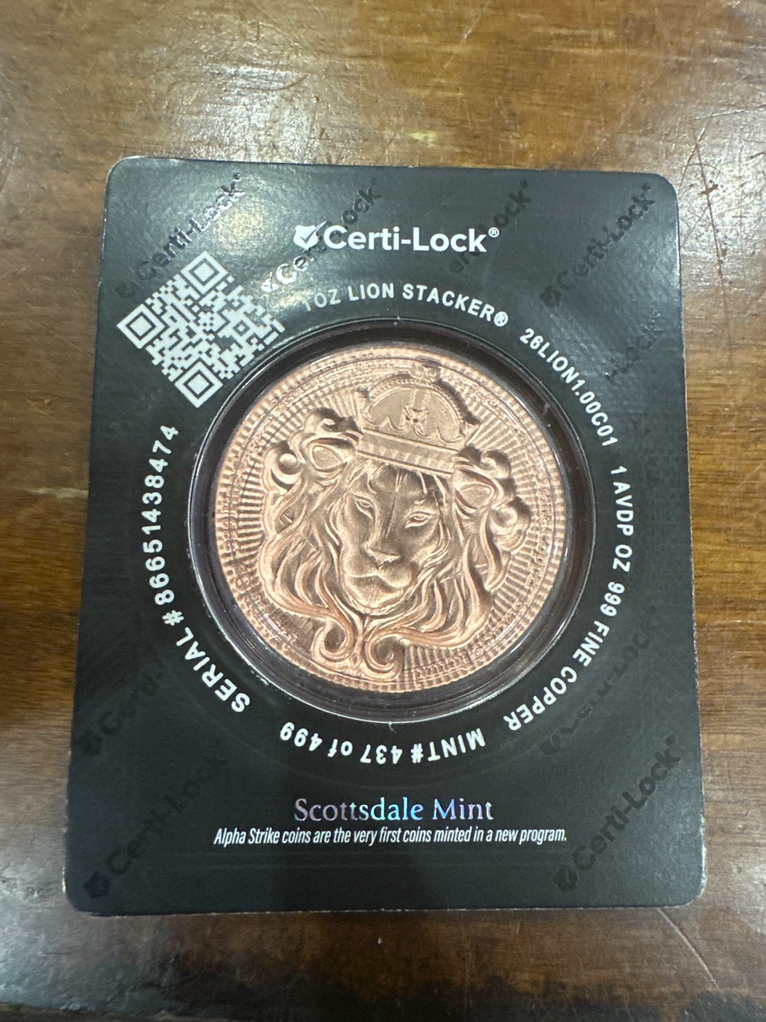 Scottsdale Mint Alpha Strike 1 oz Copper Coin - photo 2