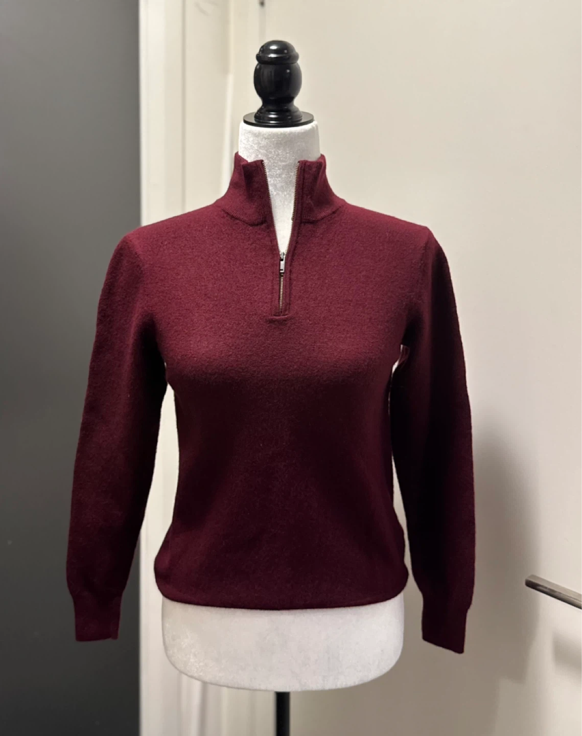 Christian Lacroix Men's Deep Red S Zip-Up Sweater