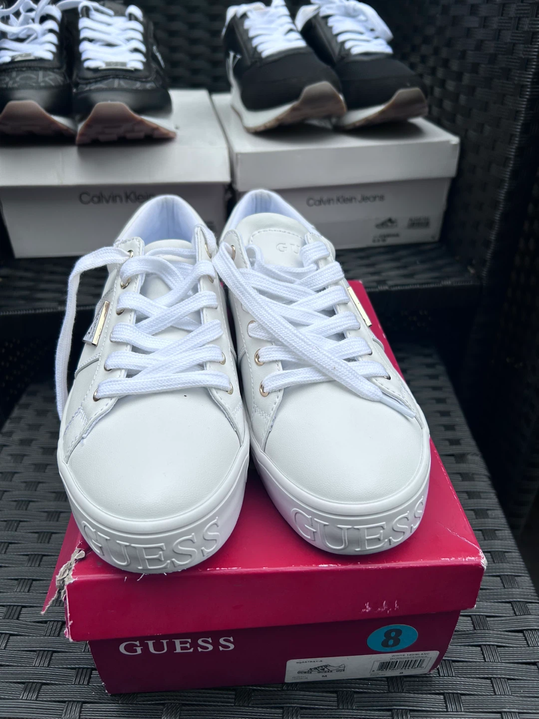 Guess Women's White Sneakers Size 8