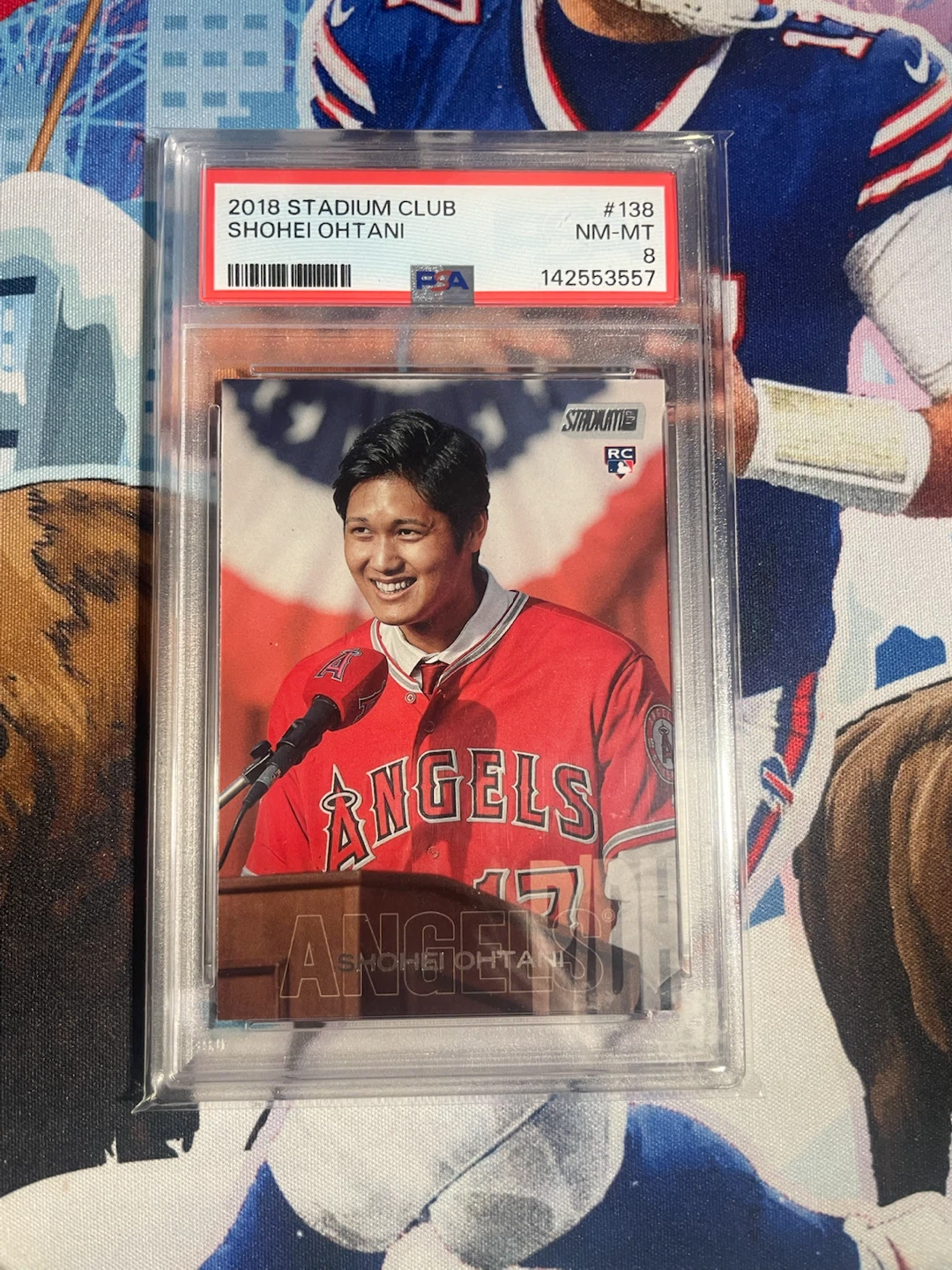 2018 Topps Stadium Club Shohei Ohtani PSA 8 Baseball Card rookie