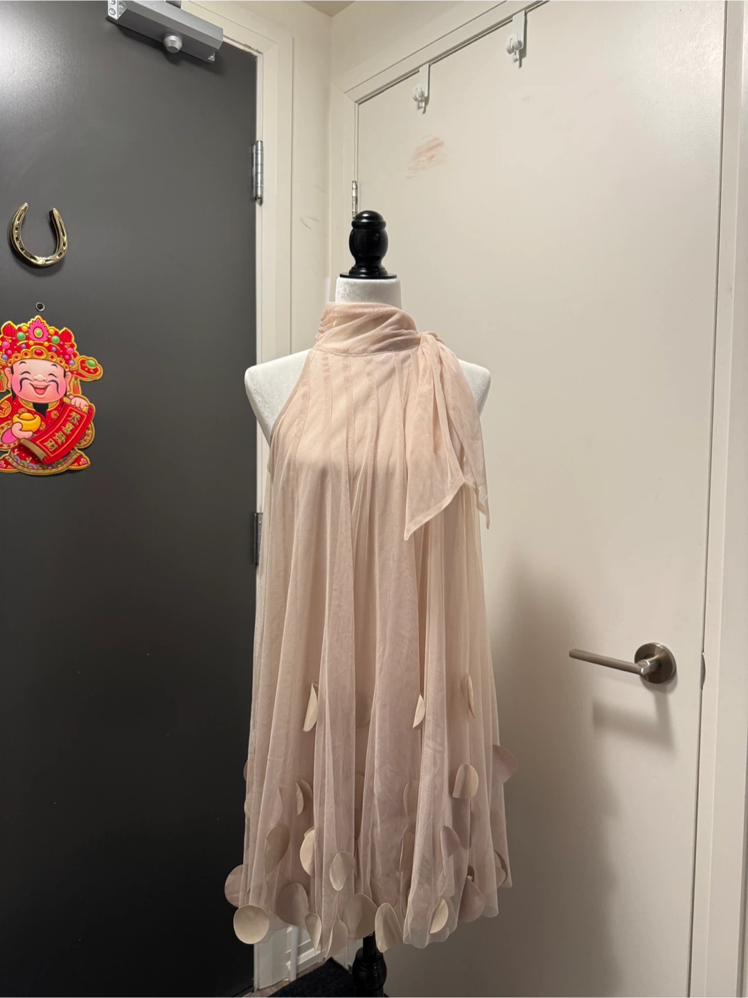 RYU Sheer Tulle Dress with Appliqués size S