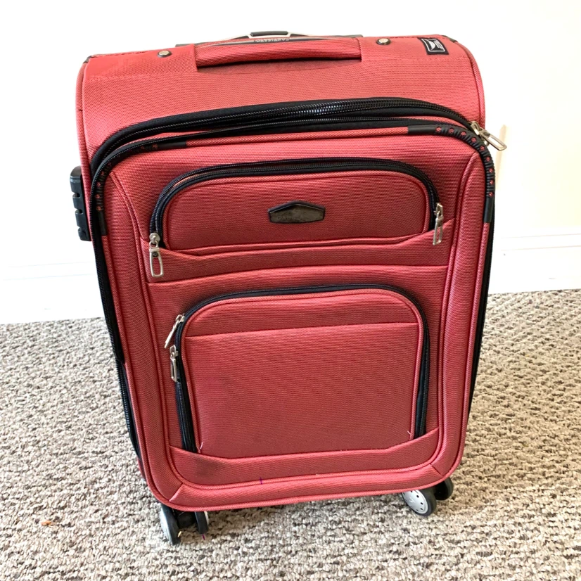 Carry On Luggage Red Rolling Suitcase Travel Bag Wheels Handle - photo 2