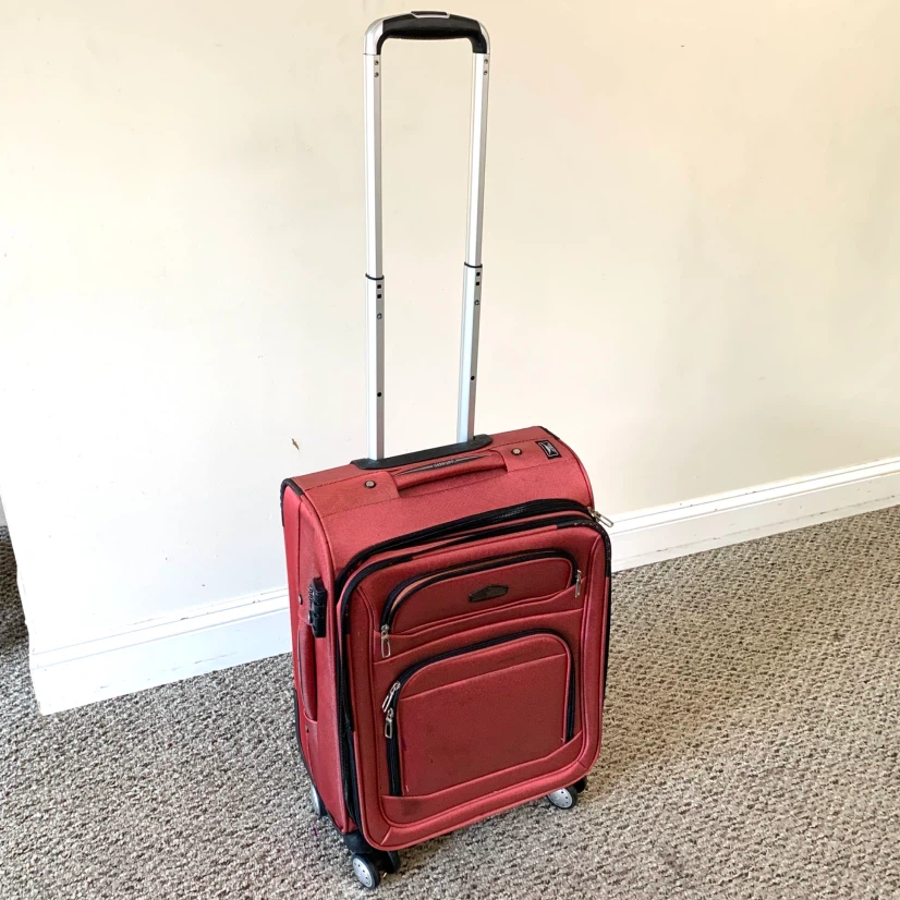 Carry On Luggage Red Rolling Suitcase Travel Bag Wheels Handle - photo 3