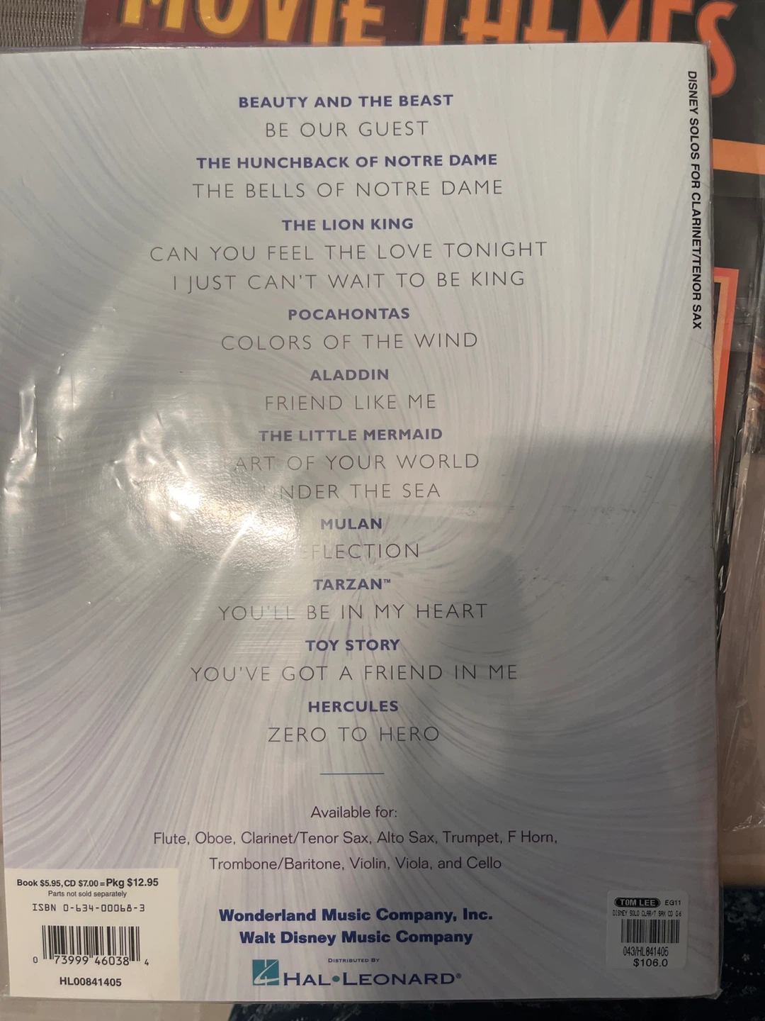 5 clarinet sheet music books (Classics, Disney, movies) - photo 2
