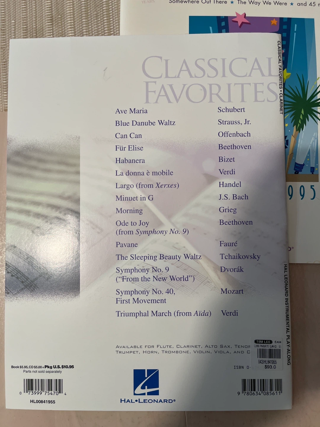 5 clarinet sheet music books (Classics, Disney, movies) - photo 5