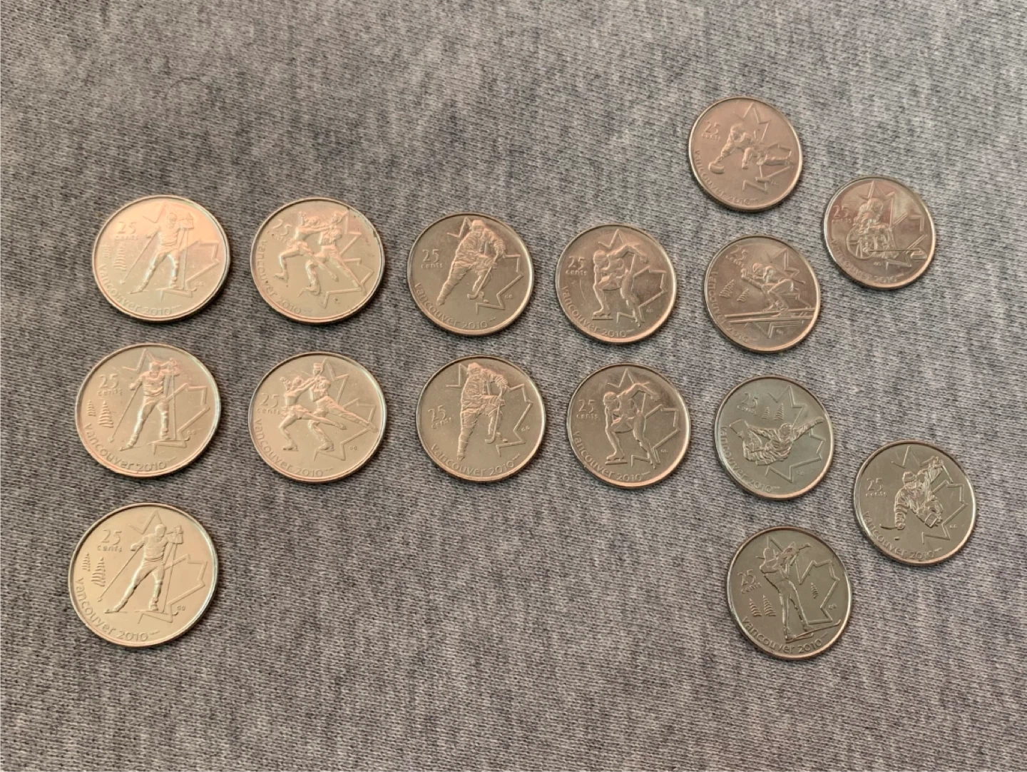 15 Vancouver 2010 Olympics Quarters ~ $0.50 each