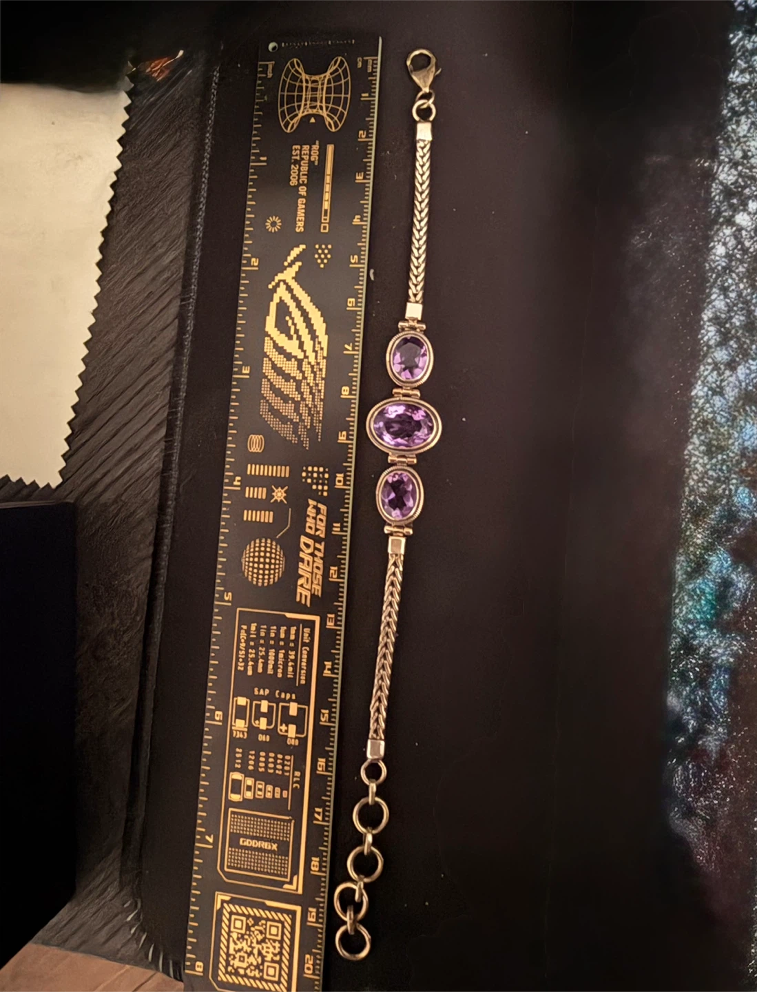 Himalayan Gems Amethyst Sterling Silver Bracelet