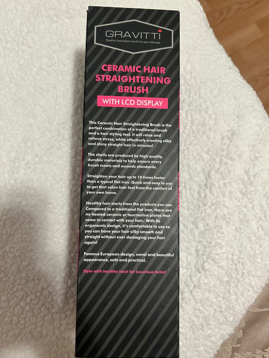 GRAVITTI Ceramic Hair Straightening Brush with LCD Display - photo 2