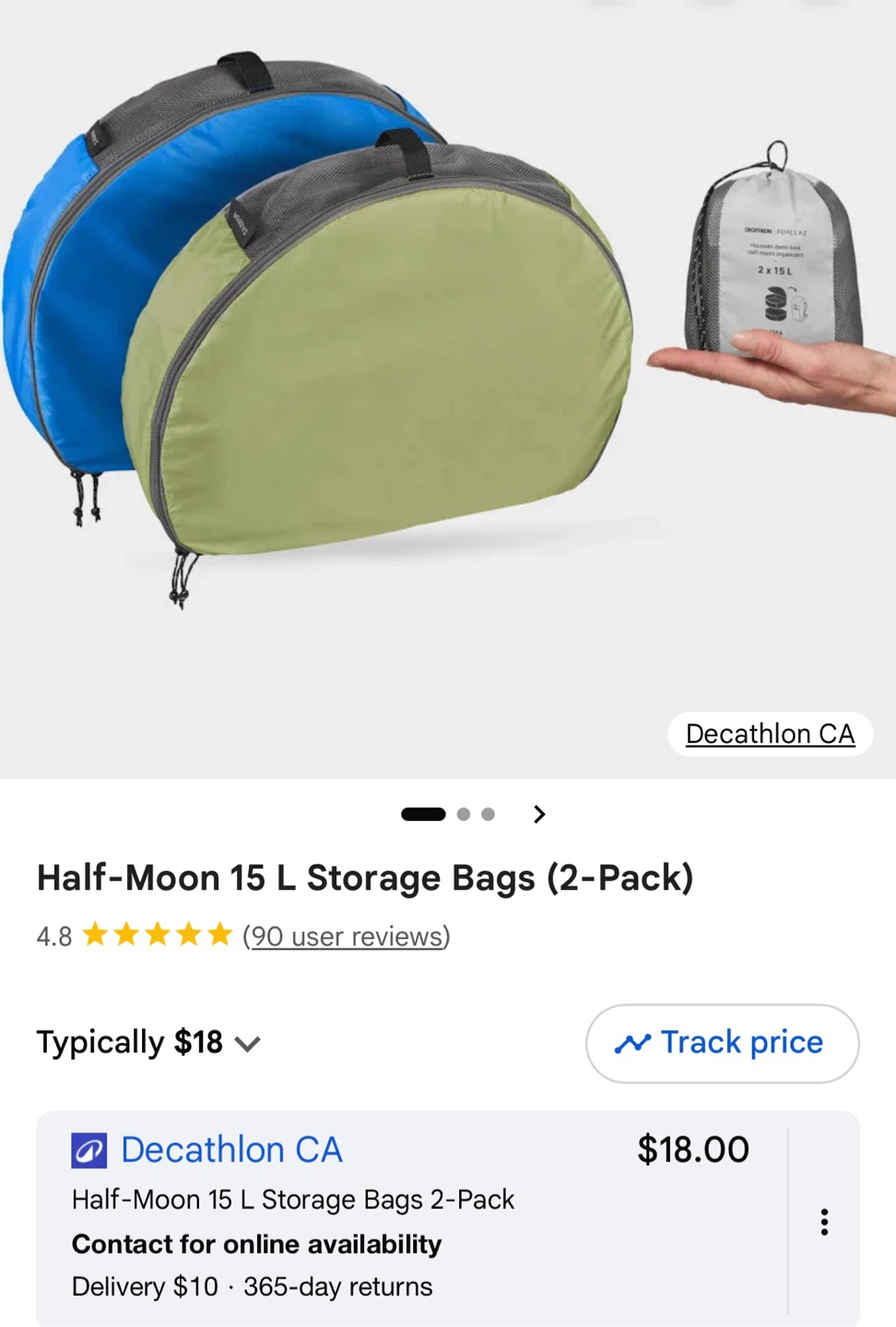 Decathlon 15 L Storage Bags (2-Pack)NEW
