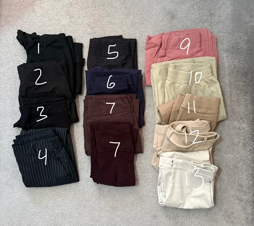 Women’s Work Pants and Lounge. Small, various brands