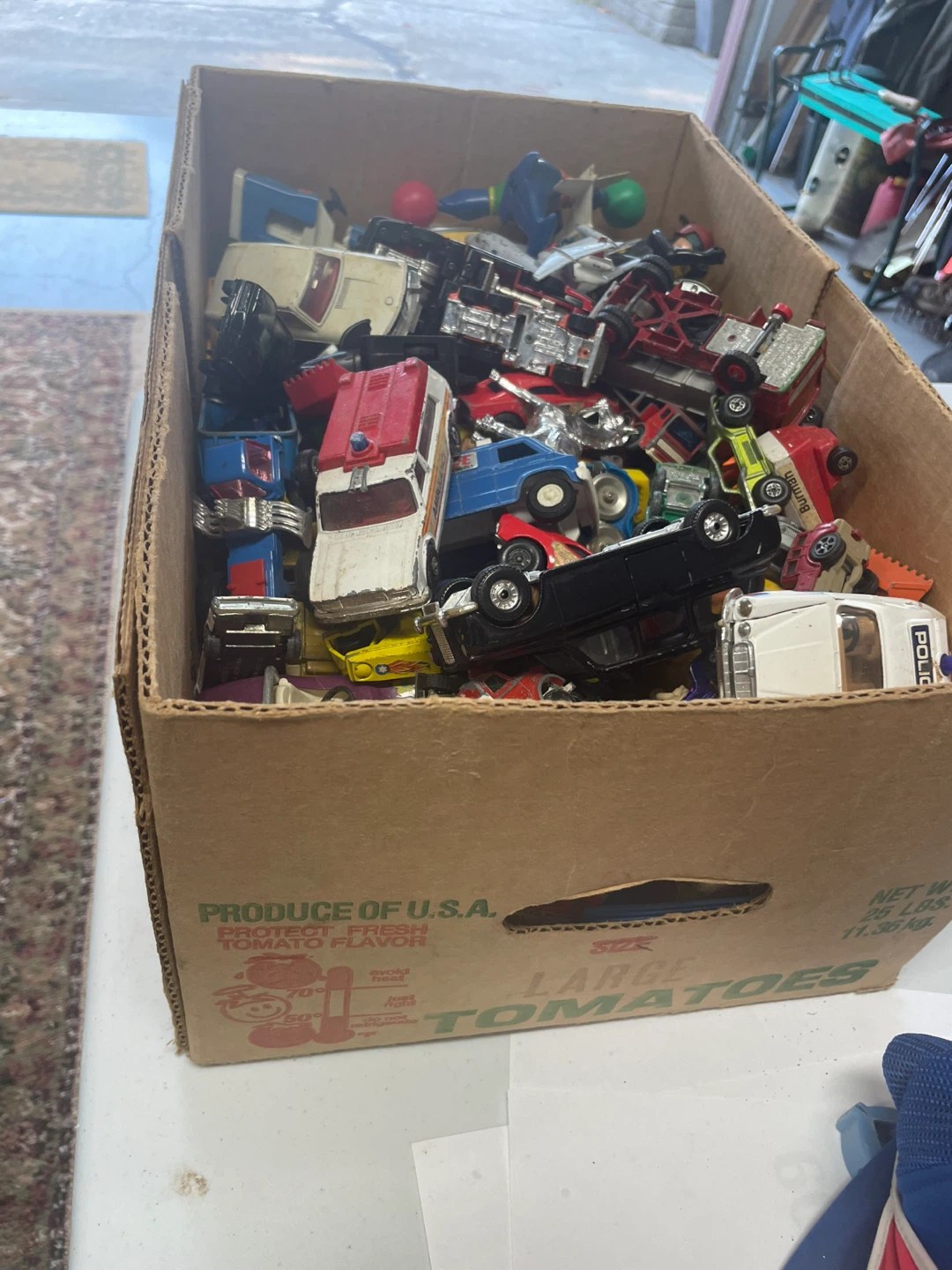 Assorted Die-Cast Toy Cars and Trucks