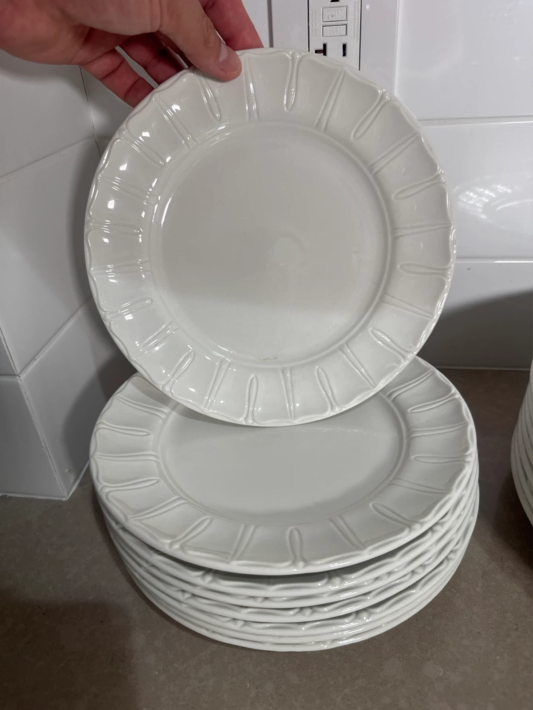 Red - Cliff Ironstone fine china Sydenham White Dinnerware Set - photo 5