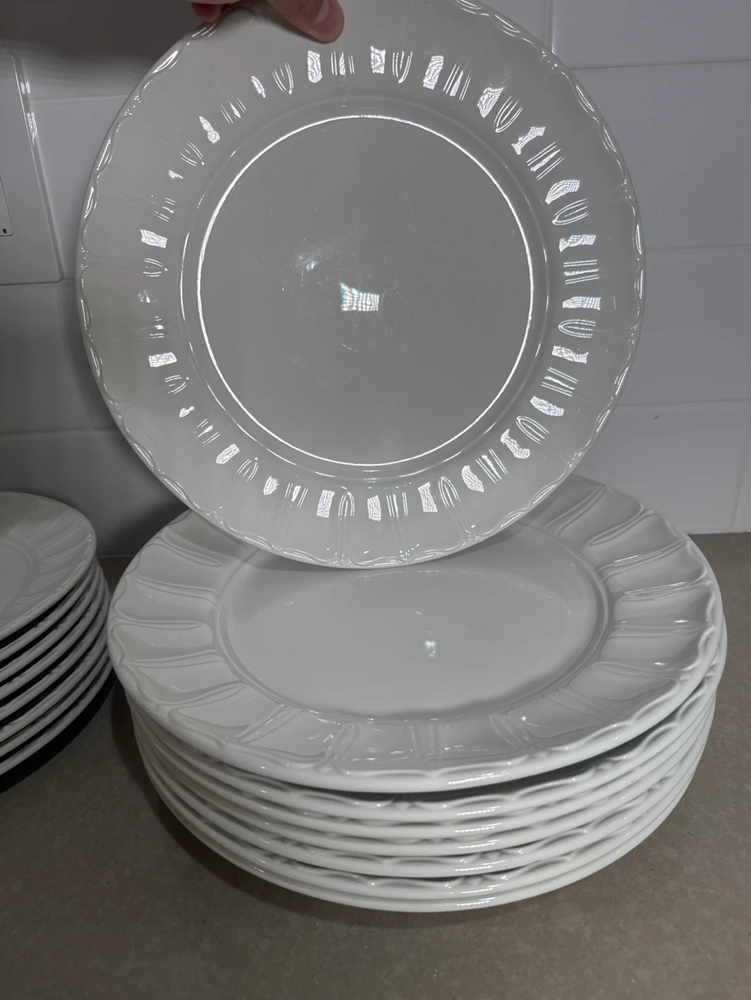 Red - Cliff Ironstone fine china Sydenham White Dinnerware Set - photo 4