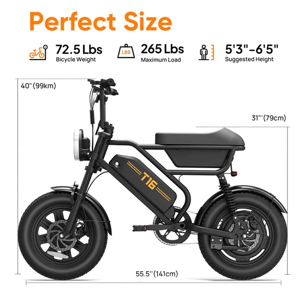 1000W Electric Bike | 16” Fat Tires - photo 3