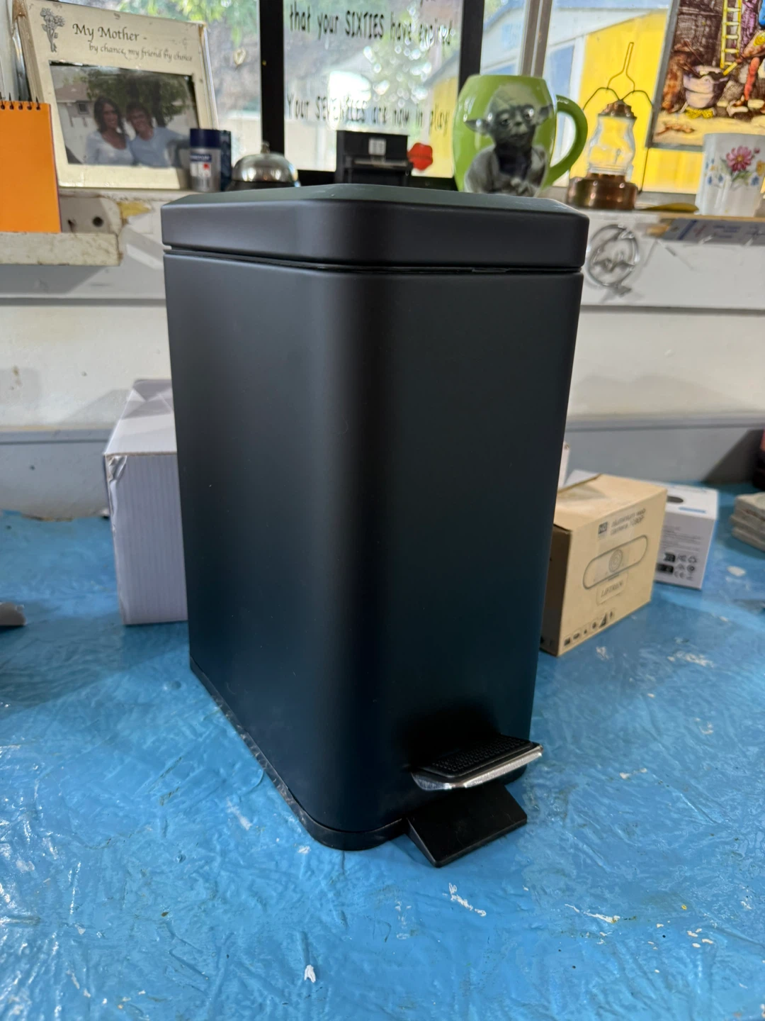 Black Step Bin Garbage Can