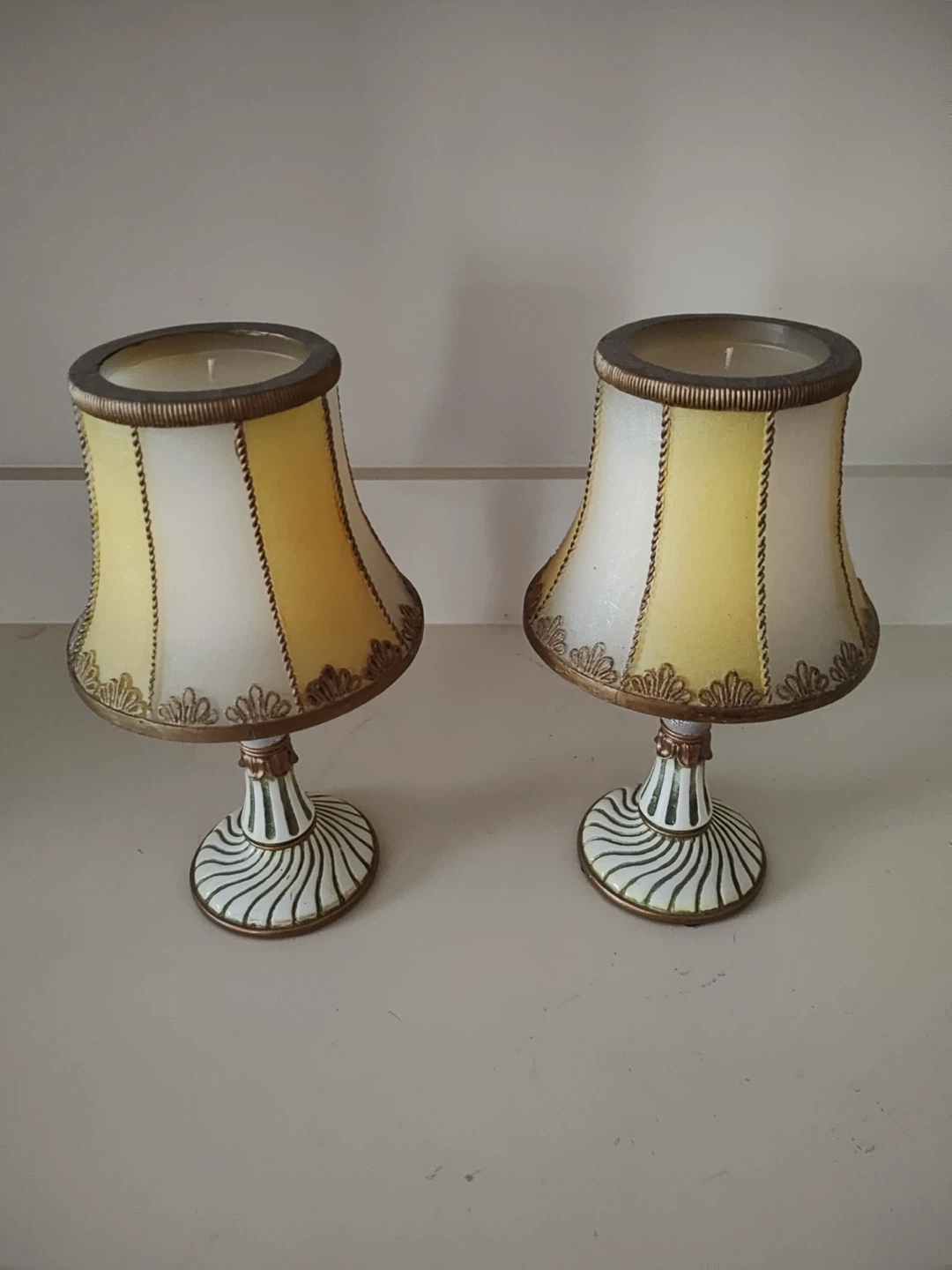 Pair of Decorative Candle Holders with Lamp Shades