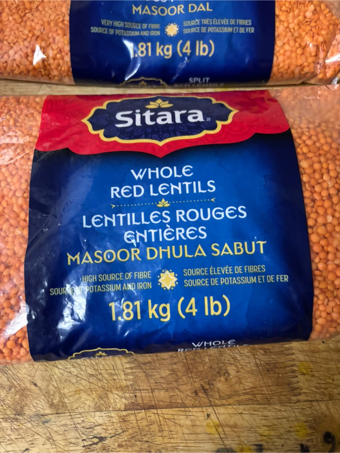 Sitara Whole Red Lentils (Masoor Dal) - 1.81 kg - photo 2