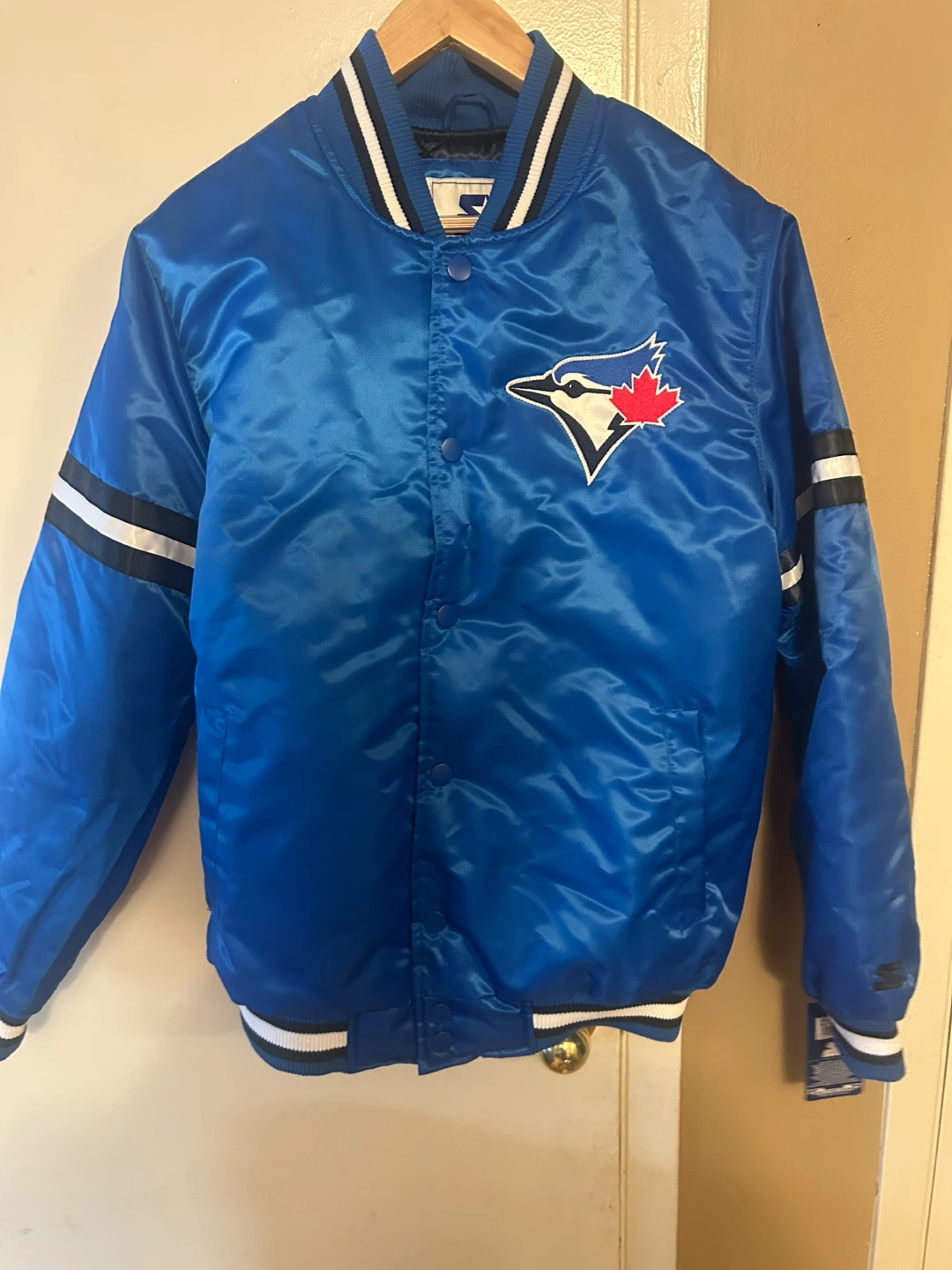 Starter Toronto Blue Jays Satin Bomber Jacket - Medium