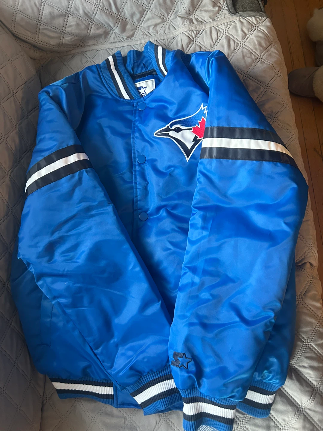 Starter Toronto Blue Jays Satin Bomber Jacket - Medium - photo 5