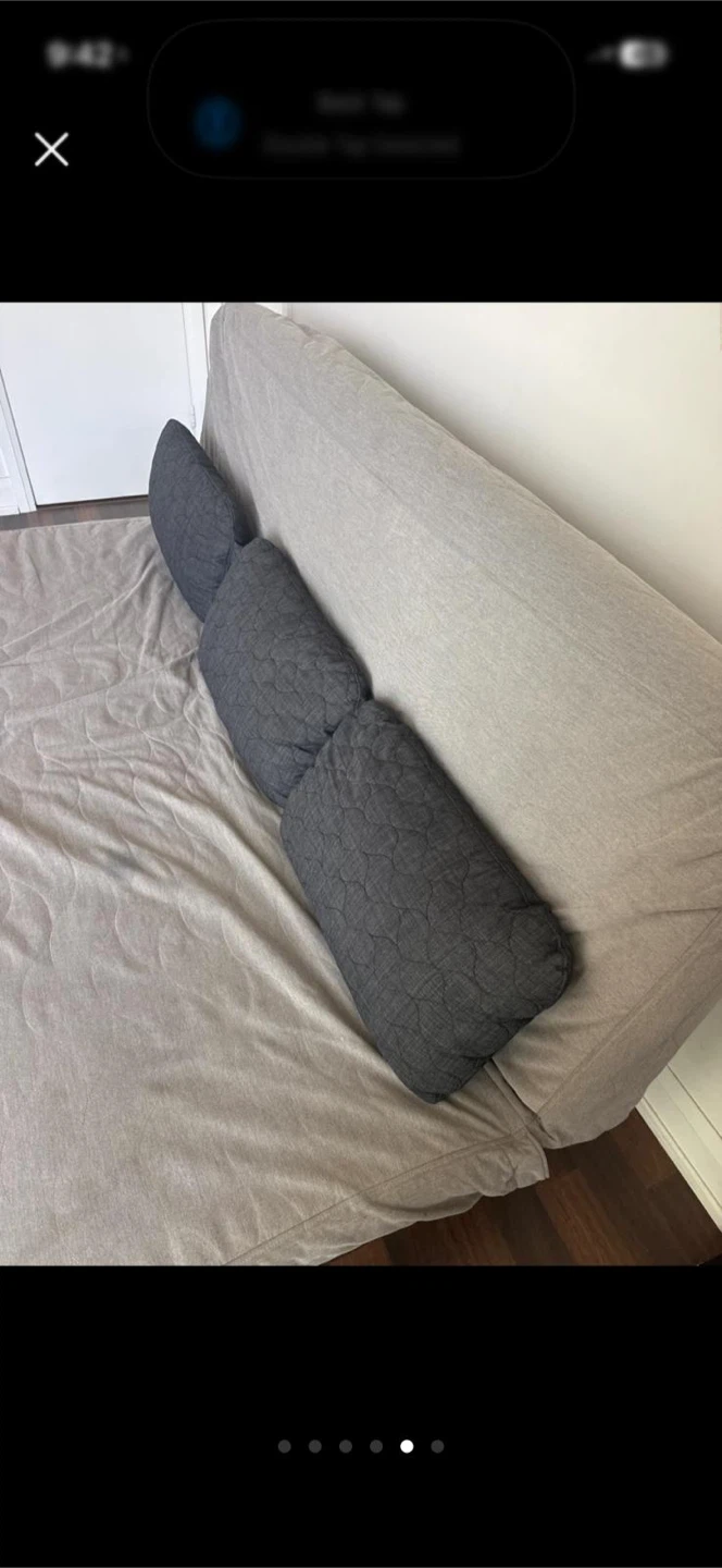 IKEA NYHAMN 3-Seater Sofa Bed with Knisa Gray/Beige Cover - photo 4