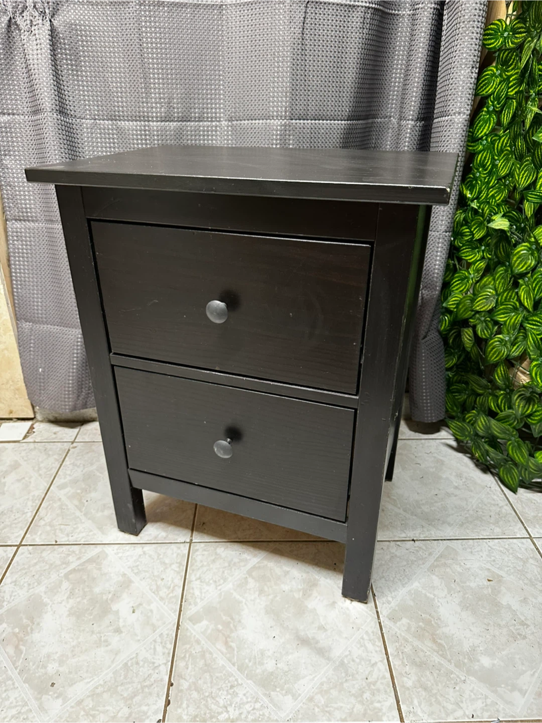 Black 2‑Drawer Side Table / Nightstand